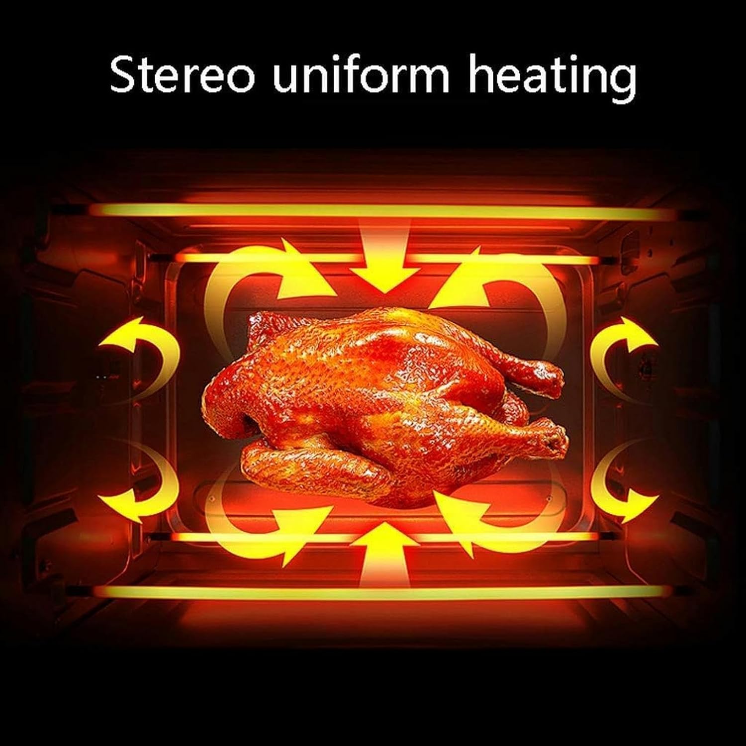 Mini 38L Oven Adjustable Temperature 0-250 ℃ And 60 Minutes Home Multifunction 360;Rotating Grill/built -In Lighting