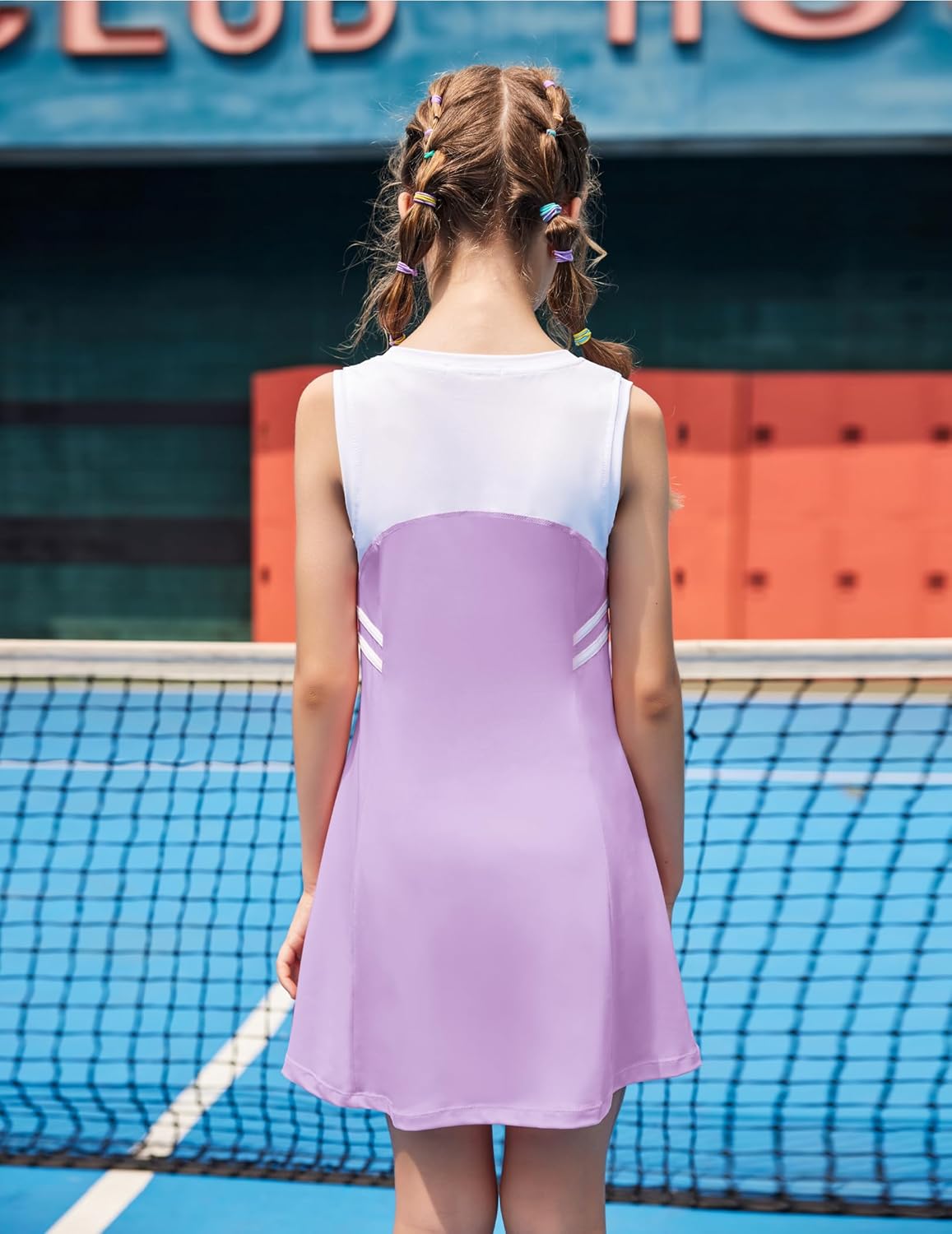 Zaclotre Girls Tennis Dress Cute Golf Outfit Sleeveless Workout Athletic Dresses with Shorts Pockets - Image 4