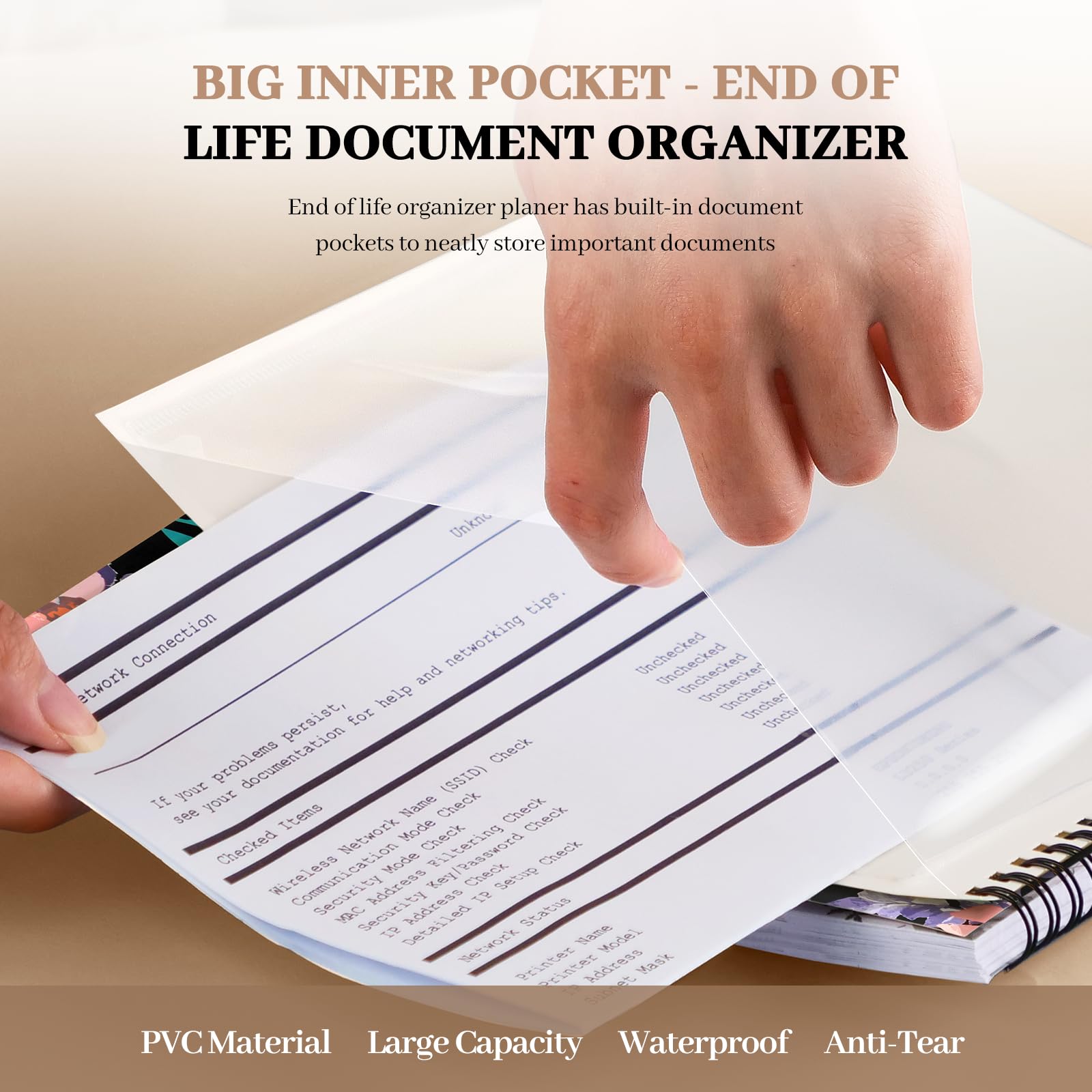 Planer końcowy z kieszenią na dokumenty, I'M Dead Now What Spiral Planer If I Die Binder Organizer Przewodnik końcowy Poradnik przygotowania odbiorcy Will Last Wishes