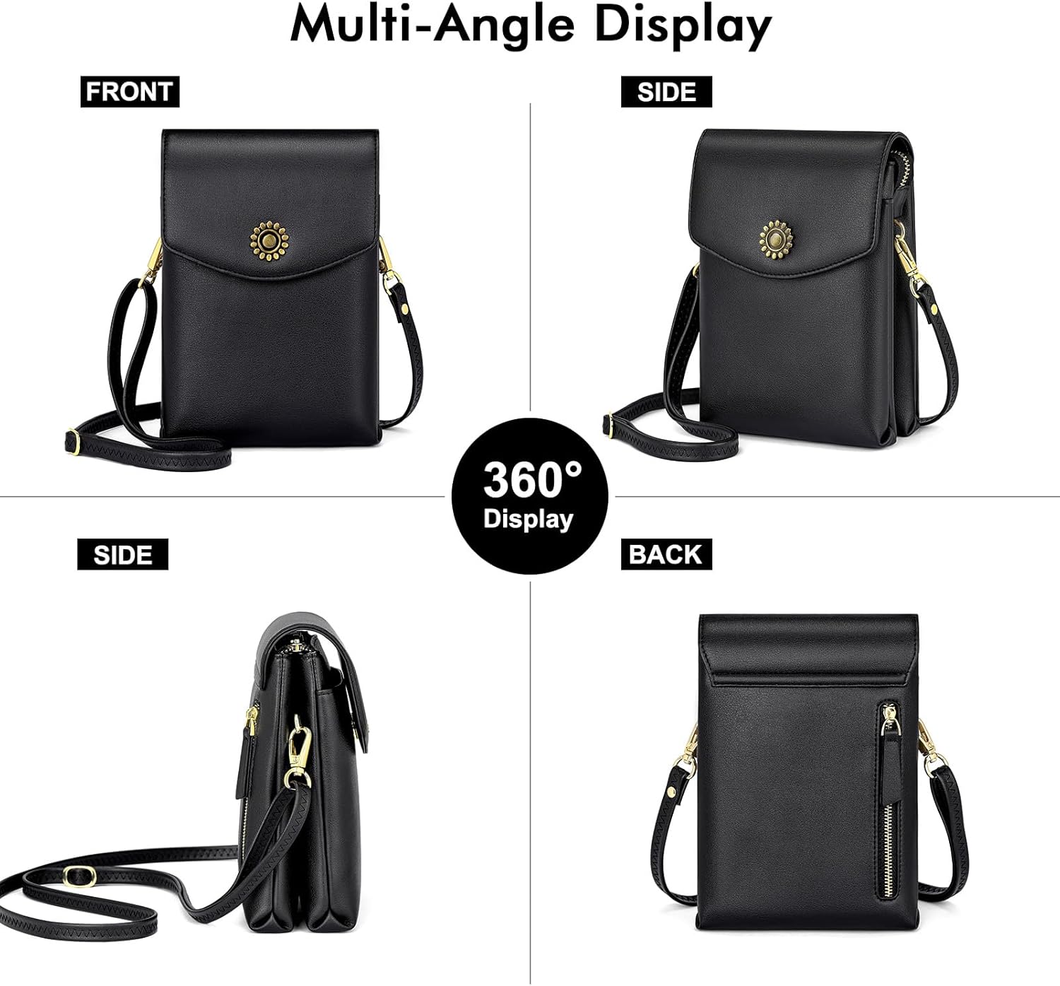 Peacocktion Small Crossbody Bags for Women Travel Cell Phone Bag Wallet Purses with Adjustable Strap Trendy - Image 6