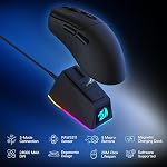 Redragon M998 Lightweight Wireless Gaming Mouse with RGB Magnetic Charging Dock, BT/2.4G Wireless/Wired Optical Mice, 24000 DPI, 5 Programmable Buttons for PC/Mac, Black