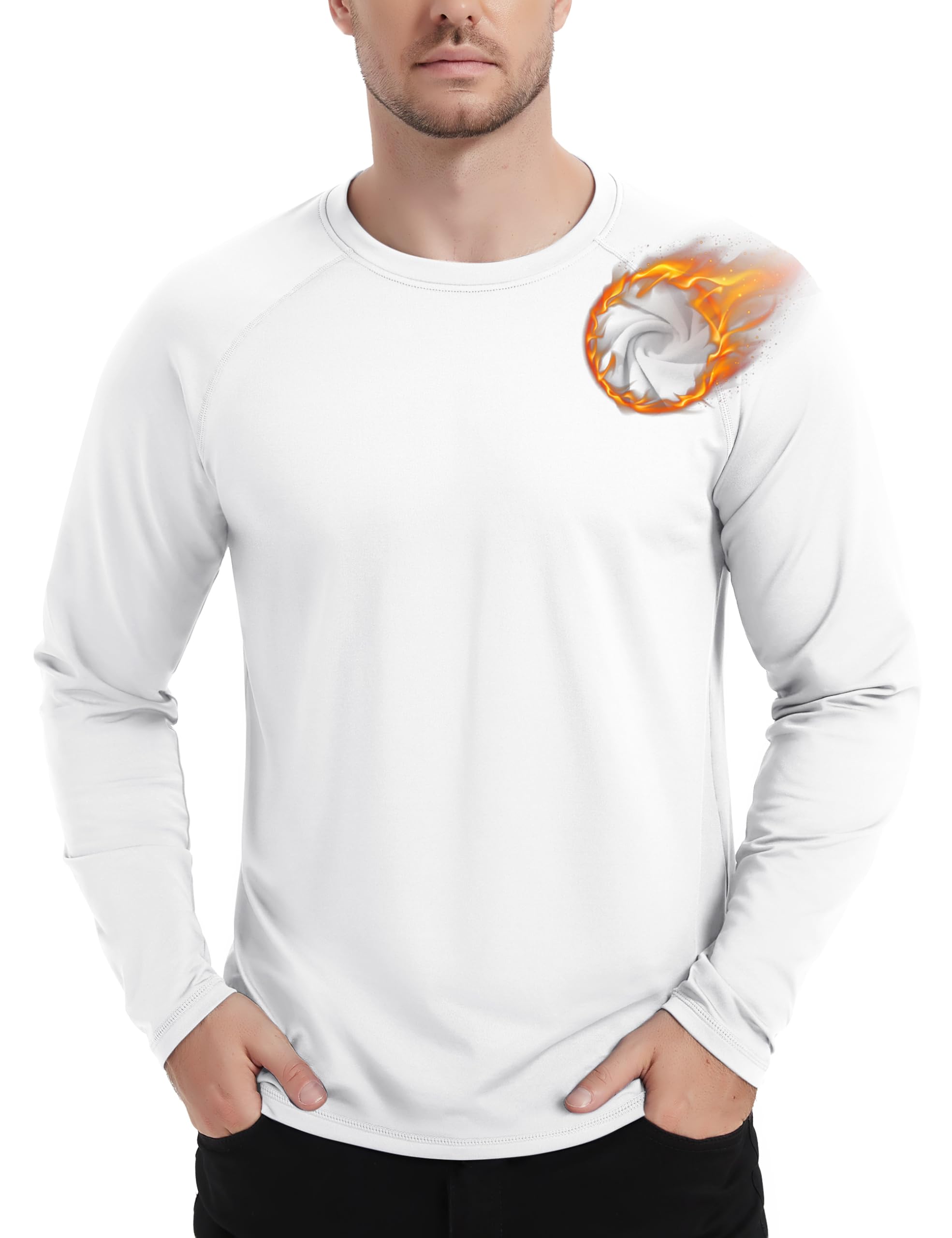 TACVASEN Thermounterwäsche Herren Innenfleece Sport Langarmshirt Atmungsaktiv Warm Skiunterwäsche Fleecepullover Stretch Funktionsshirt Winter Basic Thermoshirt – Amazon Angebot