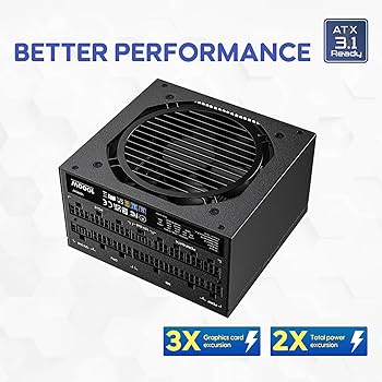 VETROO 1000W ATX3.0 電源ユニット Vetroo 1000W Power Supply ATX 3.1 Ready, Dual PCIe 5.1, 80