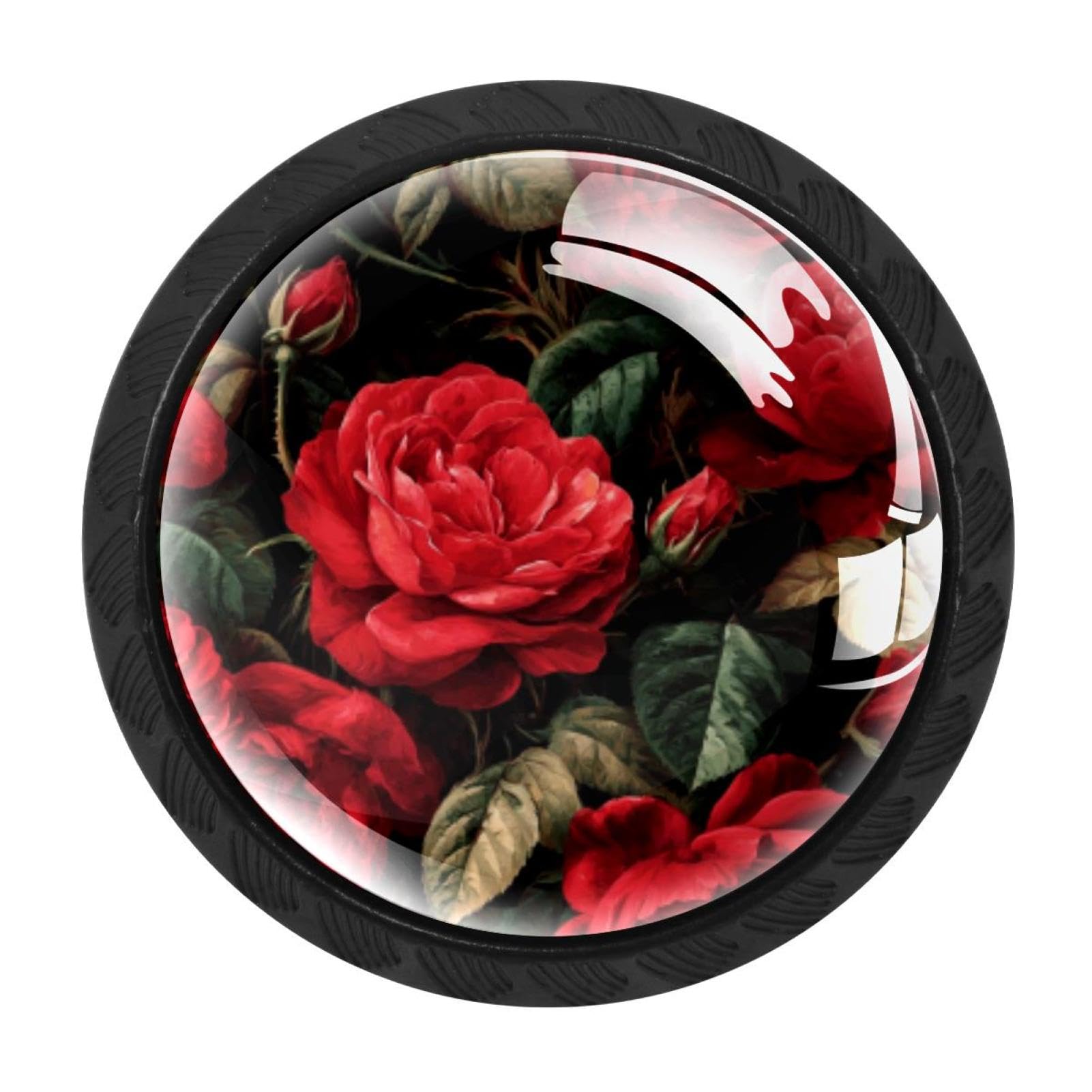 Poignées d'armoire noires à motif floral pour rénover facilement une commode vieillissante