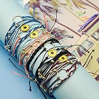 Vista 22 de 18 Pcs Boho Surfer Beach Bracelet Ankle Adjustable Beaded Anklets, Handmade Hippie Braided Bracelets Waterproof, String Rope Ankle Bracelets for Men