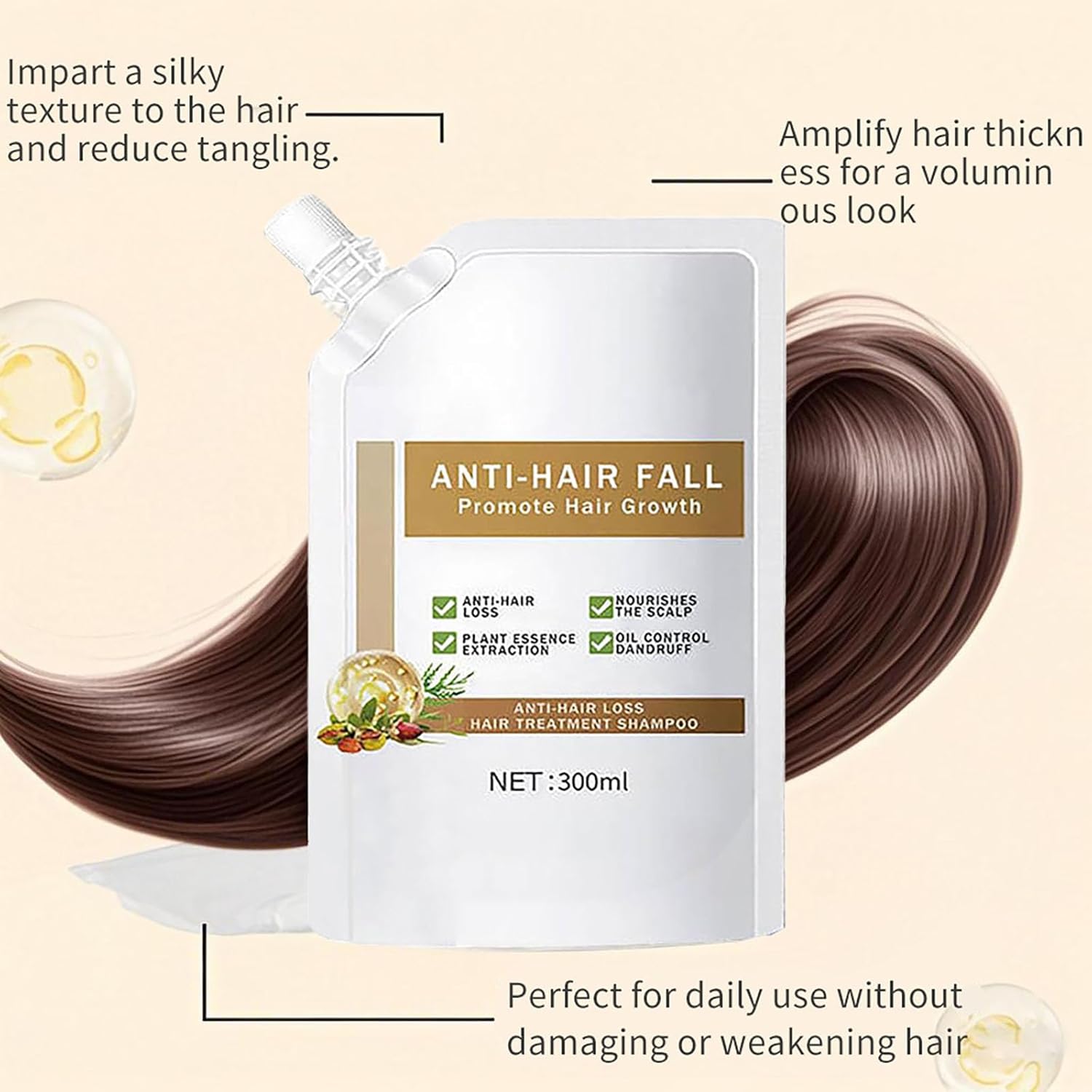 Anti-Hair Fall Hair Loss Shampoo, Anti-Hair Fall Promote Hair Growth Shampoo for Women Men, Hair Care Moisturizing Suitable for All Hair Types 10.56 FL OZ (300ml) - Image 4