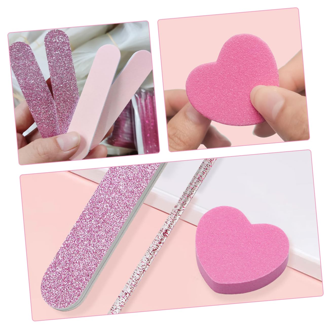 Healeved 80sets Strumenti Per Manicure e Pedicure Con Blocchi Buffer e Limette Per Unghie Kit Leggero e Compatto Per Professionisti e Uso Personale Include Limetta Forma Di Cuore Per