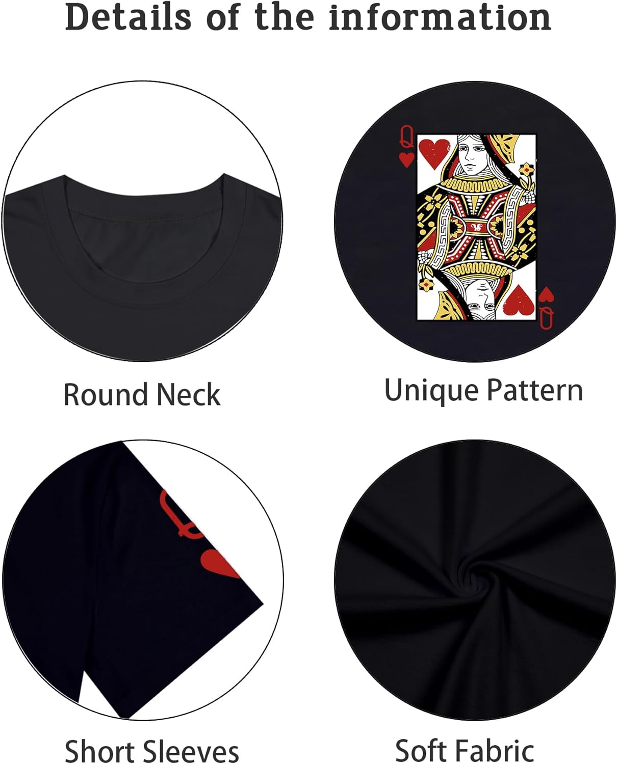 Queen of Hearts Shirt for Women Oversized Funny Vintage T Shirts Cute Lady Graphic Short Sleeve Tee Tops - Image 6