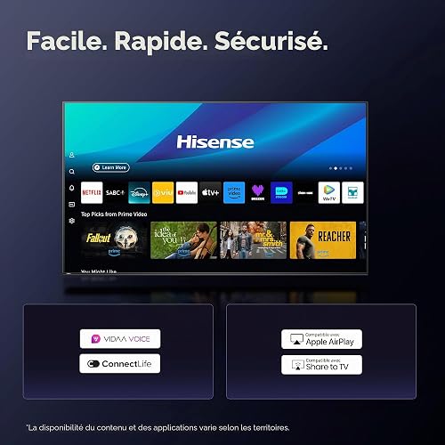 Hisense 65U7Q TV Mini-LED 4K 65" (164 cm) - Série U7 - QLED, 144Hz (HSR 240Hz), 900 Nits, Local Dimming (220 Zones), Dolby Vision IQ, Son 2.1 avec Caisson de Basses intégré, Mode Jeu Pro - 5