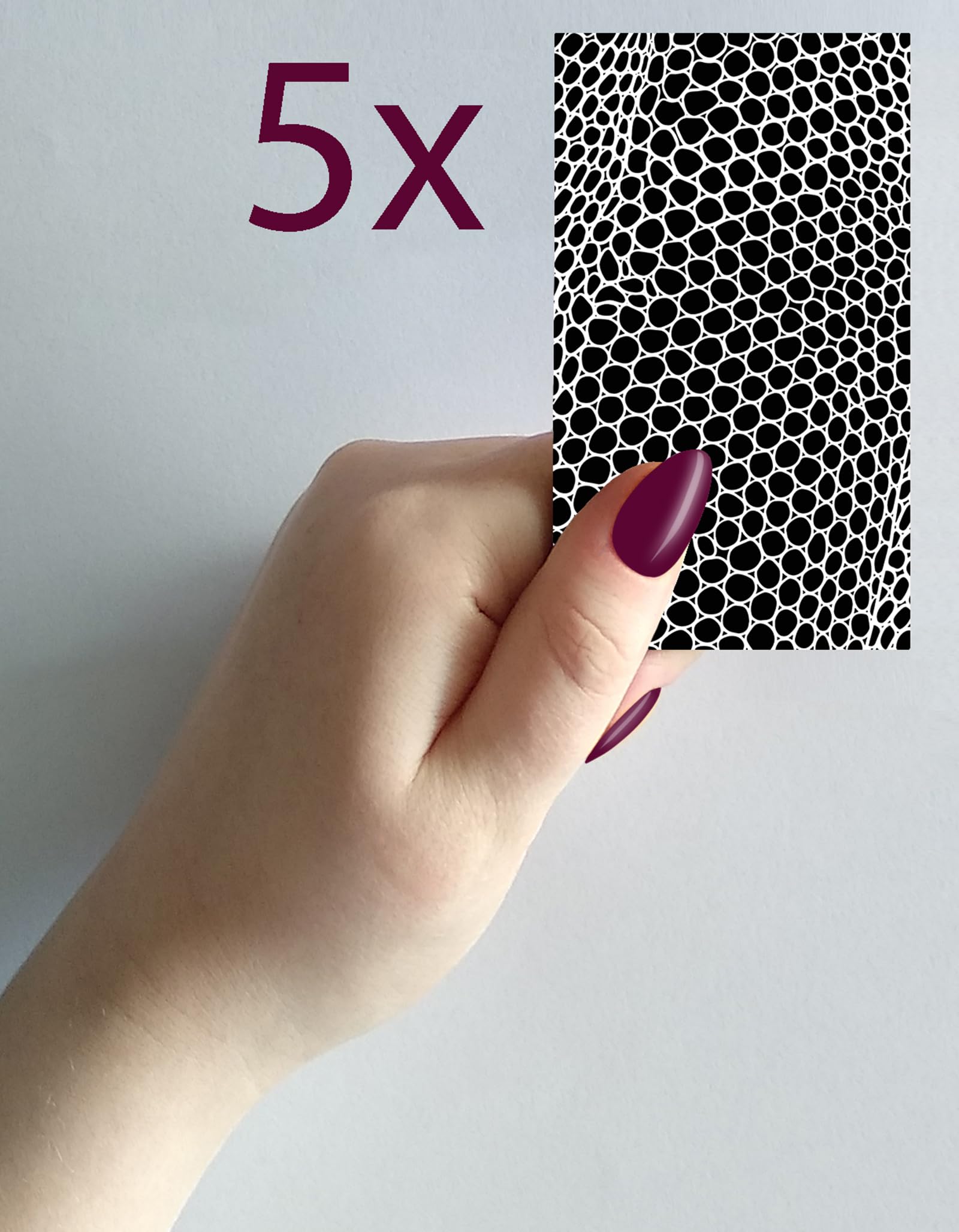 Nail Stickers Decals (5 Sheets) FLONZNAIL White Line Round Reptile Dragon Mermaid Scale Pattern Vintage Styled Nail Decor