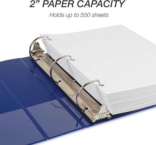 Vista 465 de Samsill Carpeta duradera de 1.5 pulgadas, fabricada en los Estados Unidos, carpeta de anillos en D, carpeta transparente personalizable, surtido