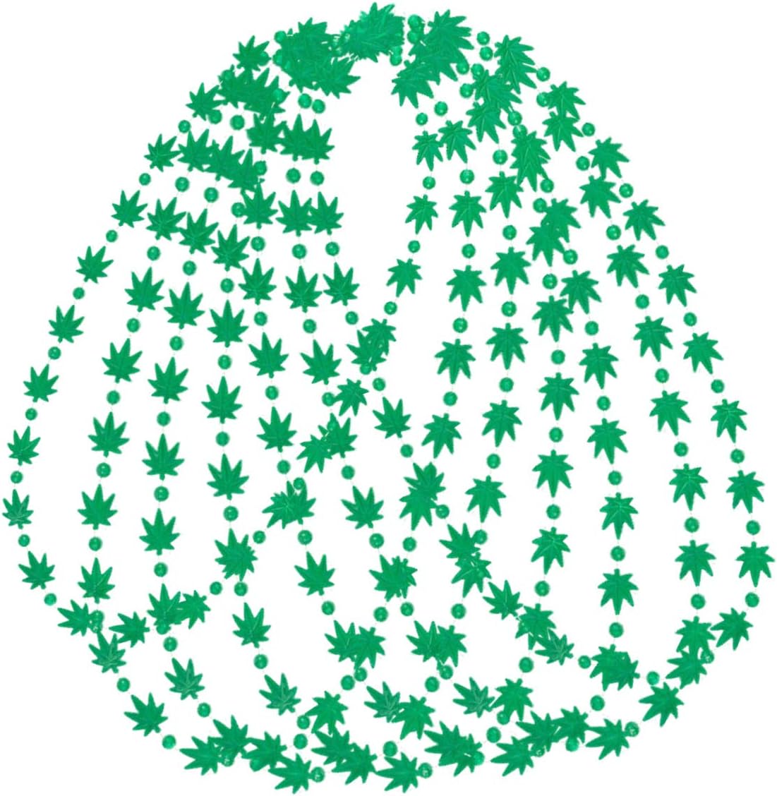 blinkee Pack of 24 Pot Leaf Bead Necklaces Green (Non-Light Up)