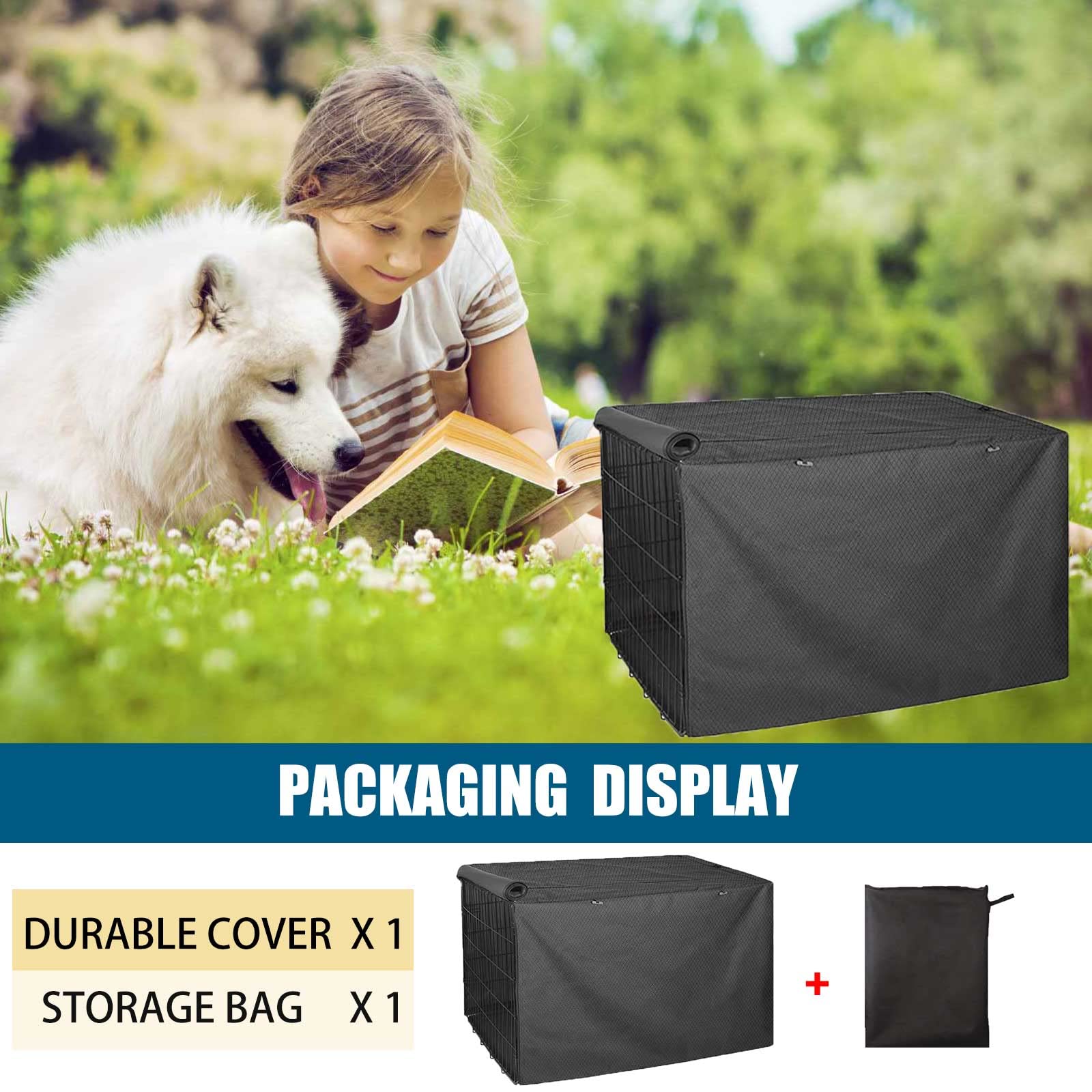 Schleuder Copertura Kennel, Telo Copertura Kennel Multifunzionale Resistente alla Luce, Materiale in Tessuto Oxford 420D, Copri Kennel Cane Resistente all'Acqua e al Vento (Senza Gabbia per Cani)