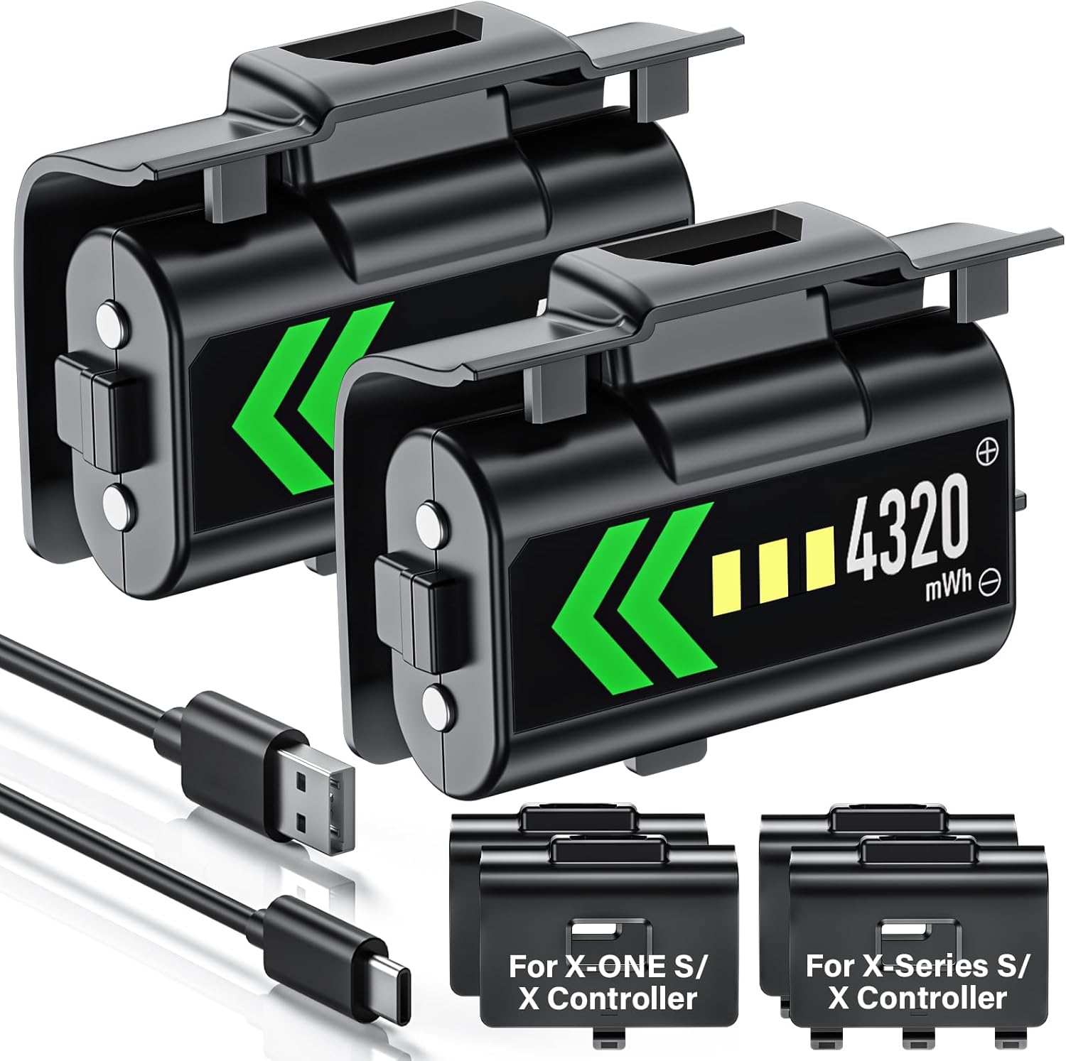 Amazon.com: Xbox Battery Pack for Xbox Series S|X/Xbox One S/One X/One ...