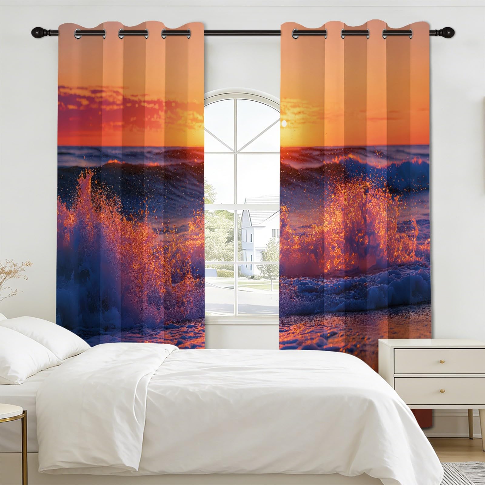 Cortinas con ojales, opacas y térmicas, juego de 2, 91,5 x 214 cm (largo x