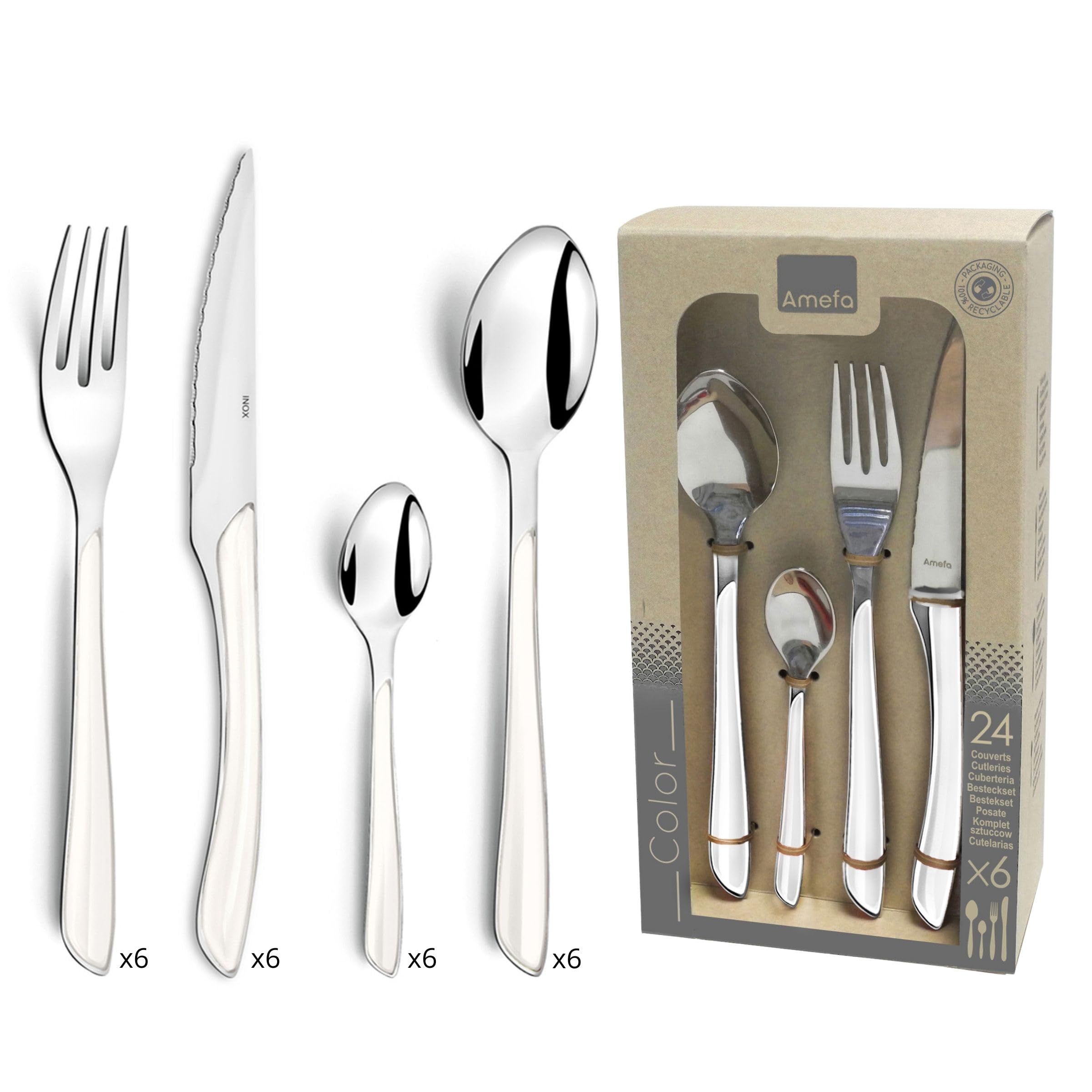 Marob - Set 12 Coltelli Lama Dentata Inox
