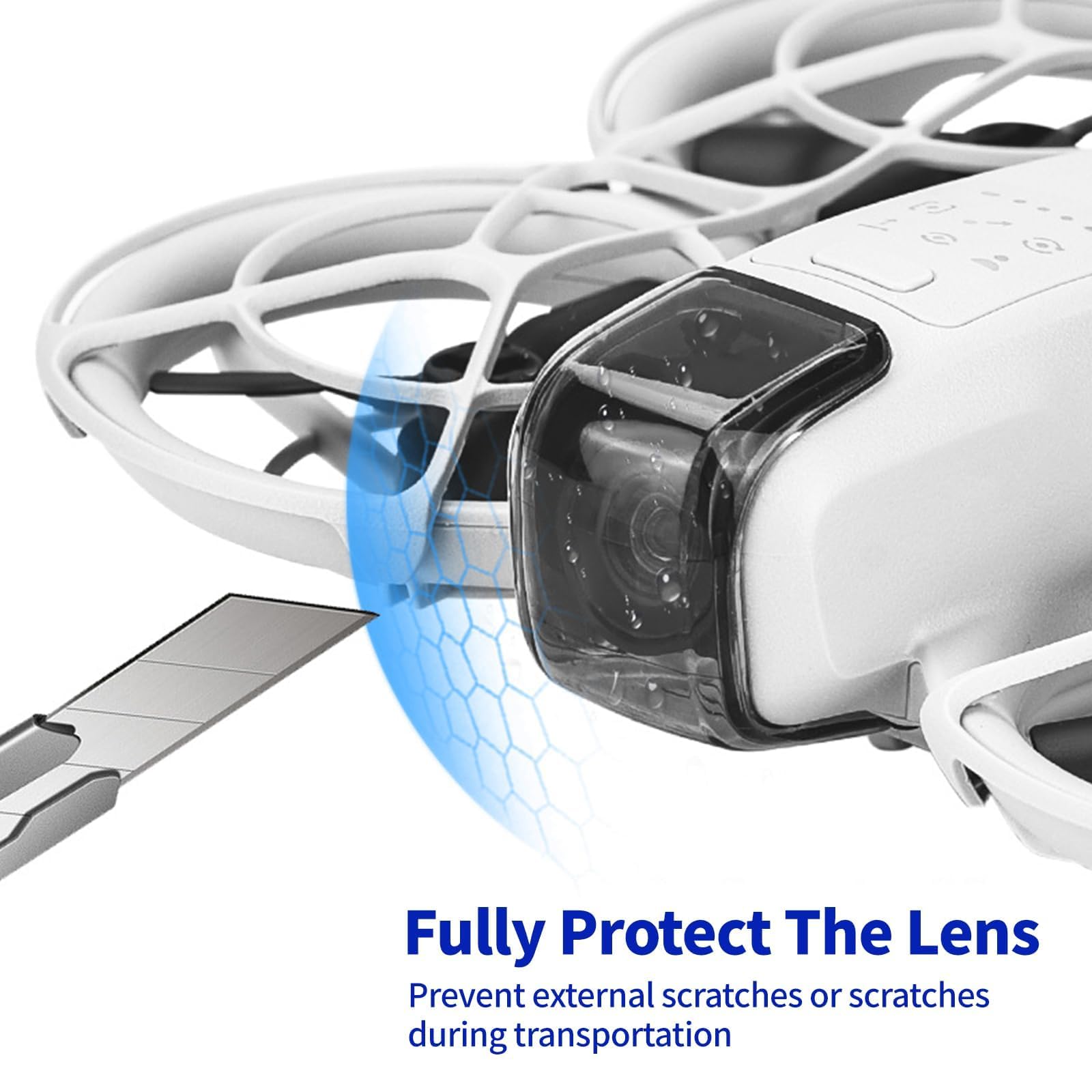 2 custodie Gimbal per DJI Neo, copriobiettivo Gimbal, copertura trasparente antipolvere e accessori anticaduta per drone DJI Neo