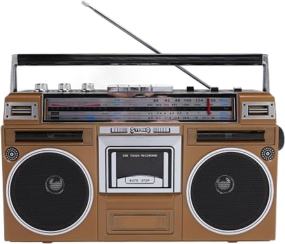 Portable Cassette Tape Player Vintage Recorder, AM FM with Retractable Antenna, MP3 Converter, Rechargeable Battery, Deep Rich Sound, Treble Dial US Plug