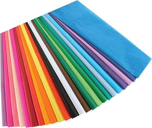 Miniatura 4 de Hygloss Surtido de tejidos sangrantes, 12 x 18 pulgadas, 20 colores surtidos, 50 hojas por paquete, 3 paquetes (150 hojas en total)