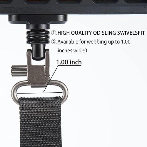 Miniatura 24 de VVAAGG Sling Swivel Mount 1 1.25 1.5 pulgadas dos puntos Sling fijación clips Negro