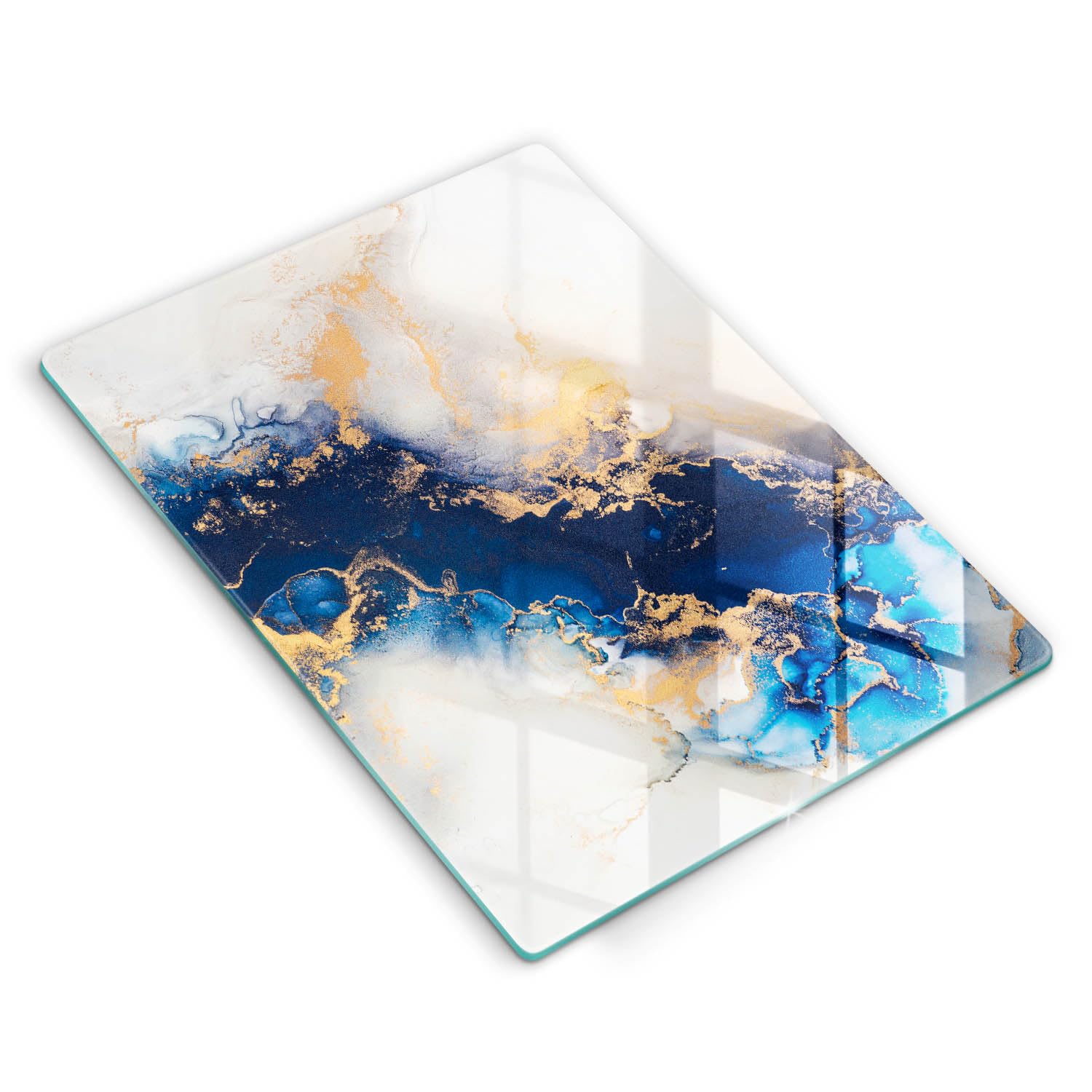 Planche à découper induction Wallfluent 40x52 cm protection plaque design bleu