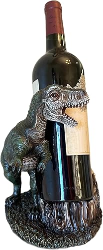 Top Brass T-Rex - Soporte para botella de vino, diseño de dinosaurio divertido y decorativo, Jurassic Wine Guardian