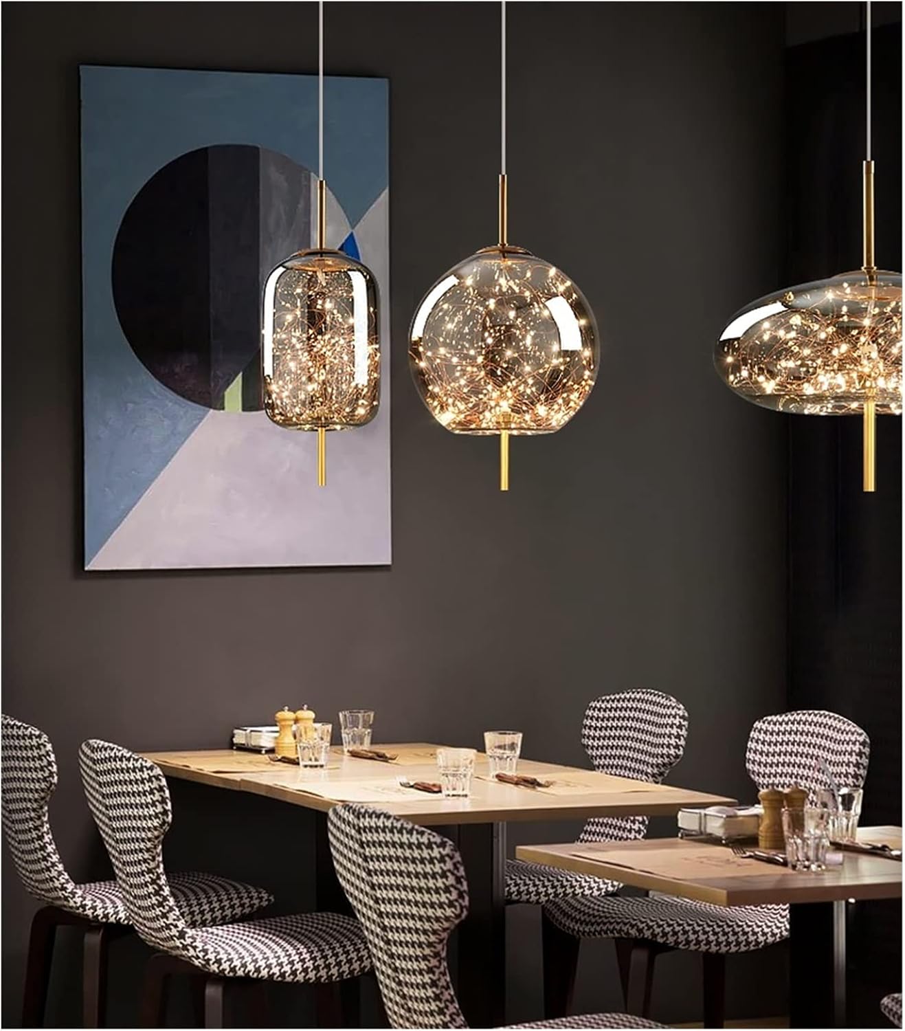 All Copper Light Luxury for The Kitchen Modern Home Decor Crystal Designer 2021 LED Dining Tables Pendant Lighting (Color : D-Style18CM Size : Threecolor) (B style30cm) image 4