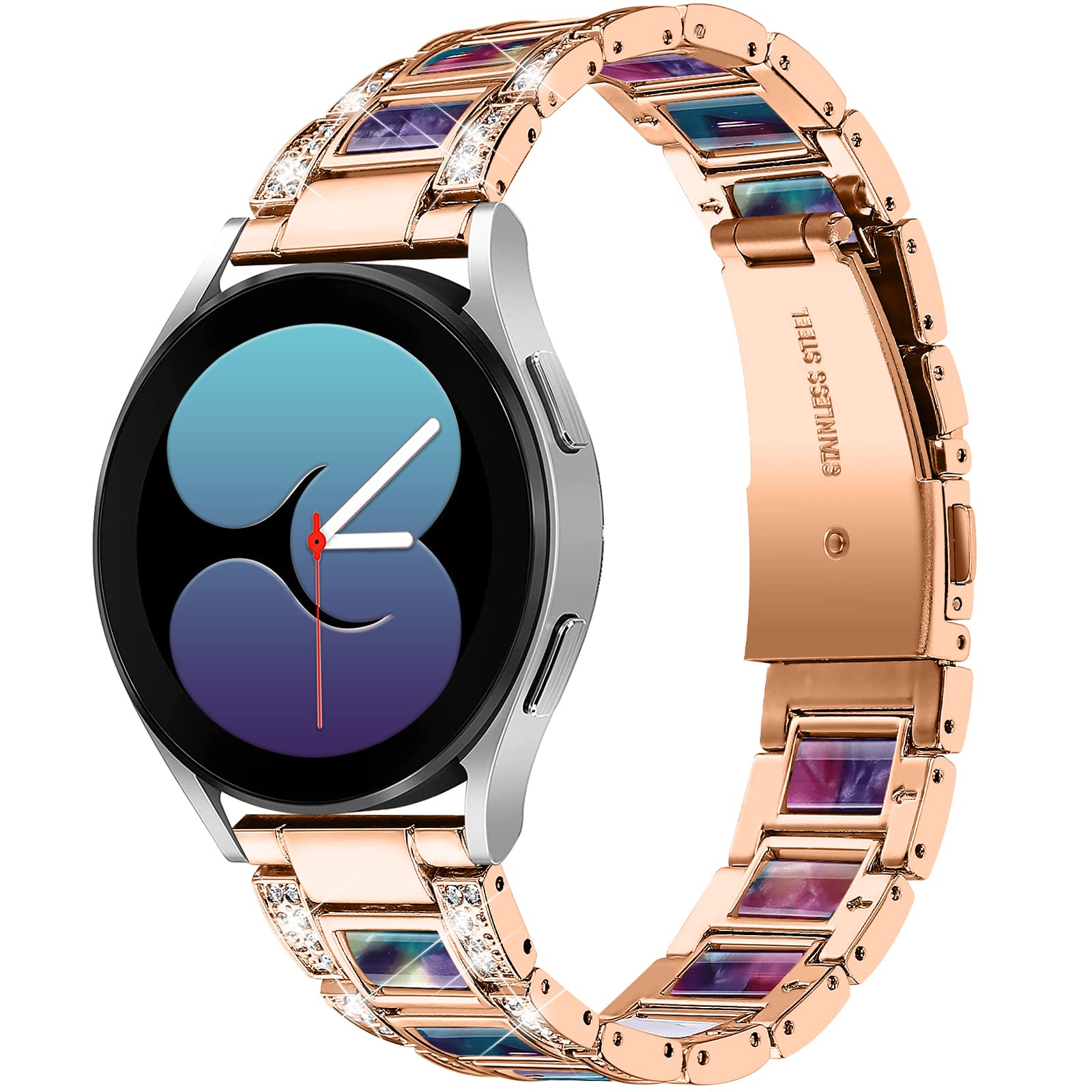 NINKI Sparkling Band Compatible Samsung Galaxy Watch 7/6/5/4 FE 40mm 44mm Classic 43mm 47mm/Classic 42mm 46mm/Active 2 Watch Bands Resin,20mm