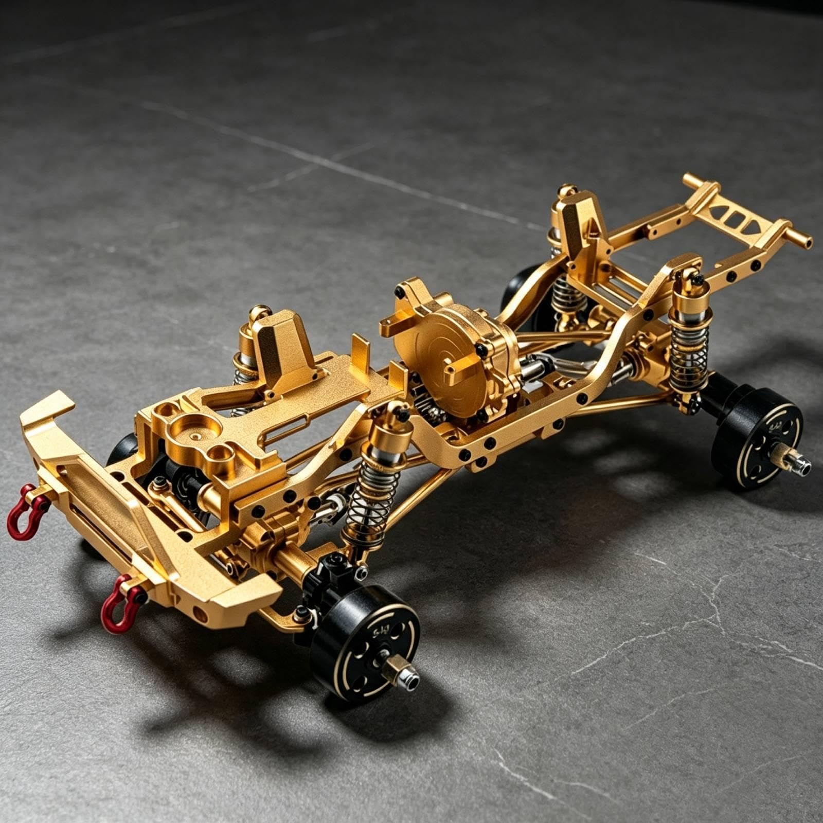 Chasis Metálico para Coche RC 1 18 Bastidor Marco Estructura Estructura Rígida y Duradera con Aluminio 6061 Admite Actualización de Transmisión y, Oro