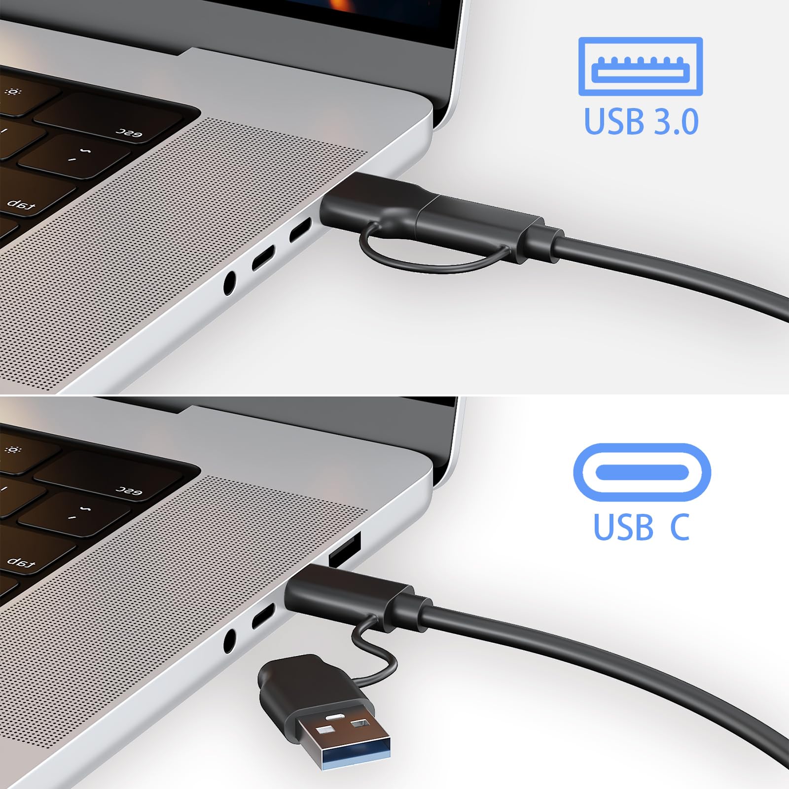Amazon.com: Mbiydeg SATA to USB 3.0 and USB C Adapter Cable for