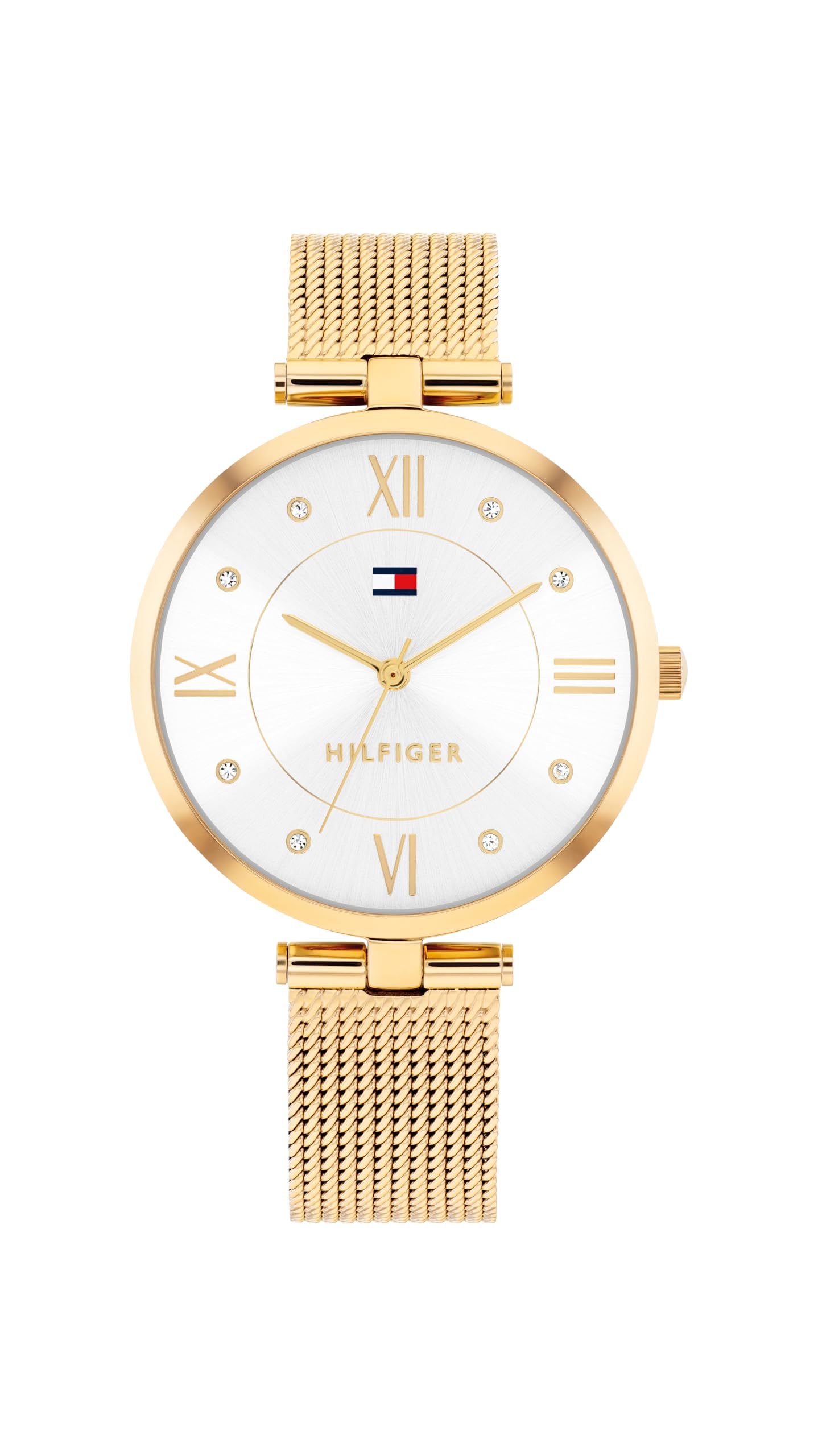 Tommy Hilfiger Reloj con Movimiento de Cuarzo de Tres Manecillas para Mujer con Correa de Malla de Acero Inoxidable – Disponible en Oro Rosa o Dorado