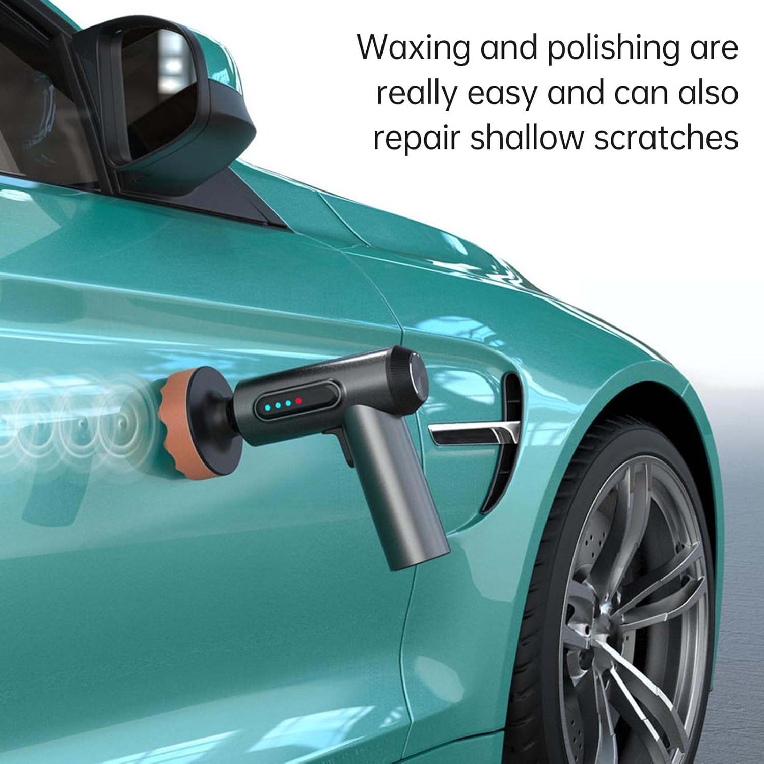 Cordless Car Buffer Polisher kit w/ 2000mAh USB-C Rechargeable Batteries, Portable Car Buffer Waxer Kit w/ Extra 3pcs Disc, Polisher for Car Detailing Boat Sanding Scratch Removing