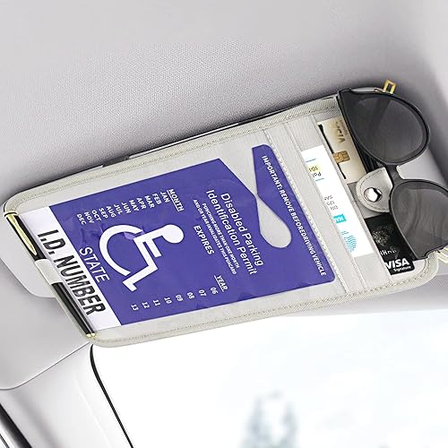 Miniatura 6 de VIQWYIC Soporte para letrero de discapacitados para visera de automóvil, 2 protectores de letrero de estacionamiento para discapacitados con soporte