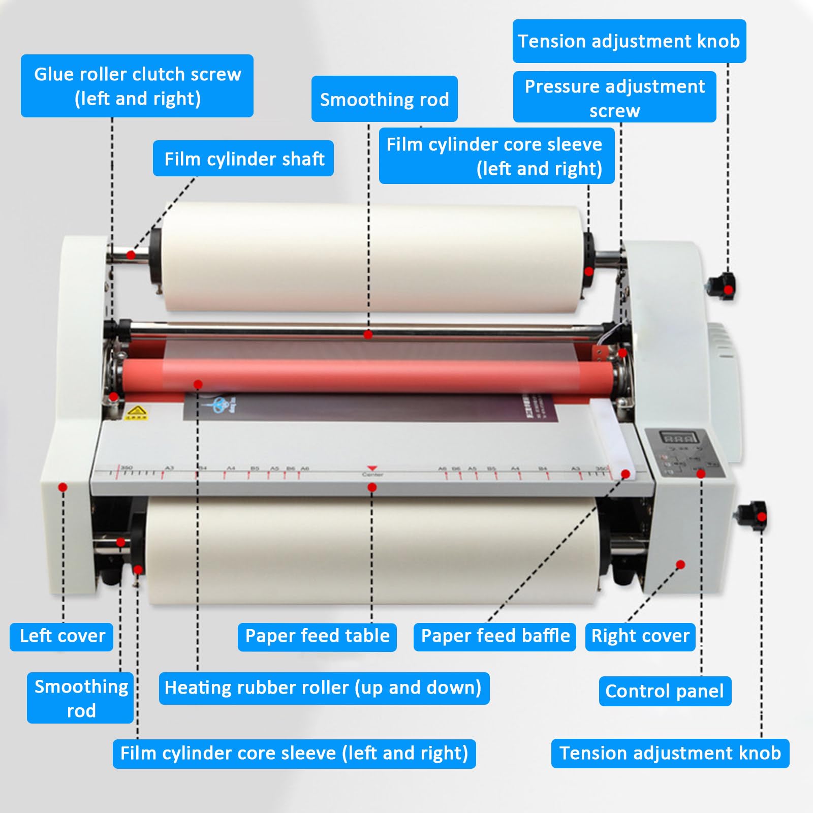 Laminatore, Macchina plastificatrice Termica da 13,7 Pollici con Tecnologia Fast Warm, Macchina plastificatrice Calda e Fredda per Insegnanti, Insegnanti, Ufficio (1 Rotolo di Pellicola)