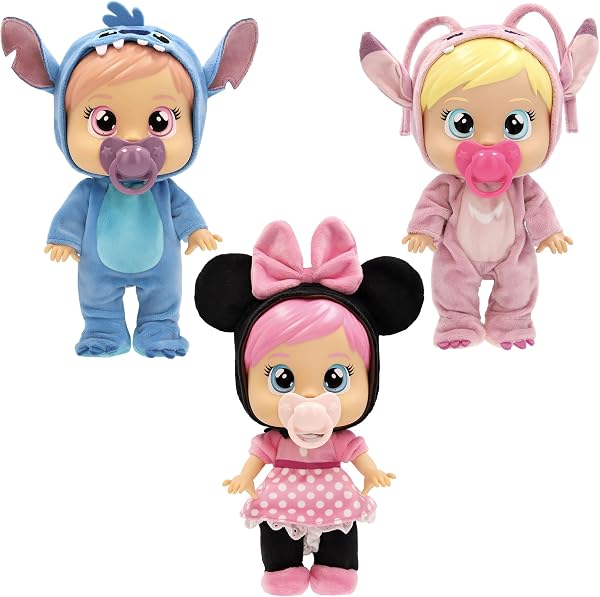 CRY BABIES Disney STITCH Bambola bebè Cry Babies Loving Care ispirato a Stitch, include 3 accessori e piange vere lacrime. Bambini dai 3 anni in su. - 5