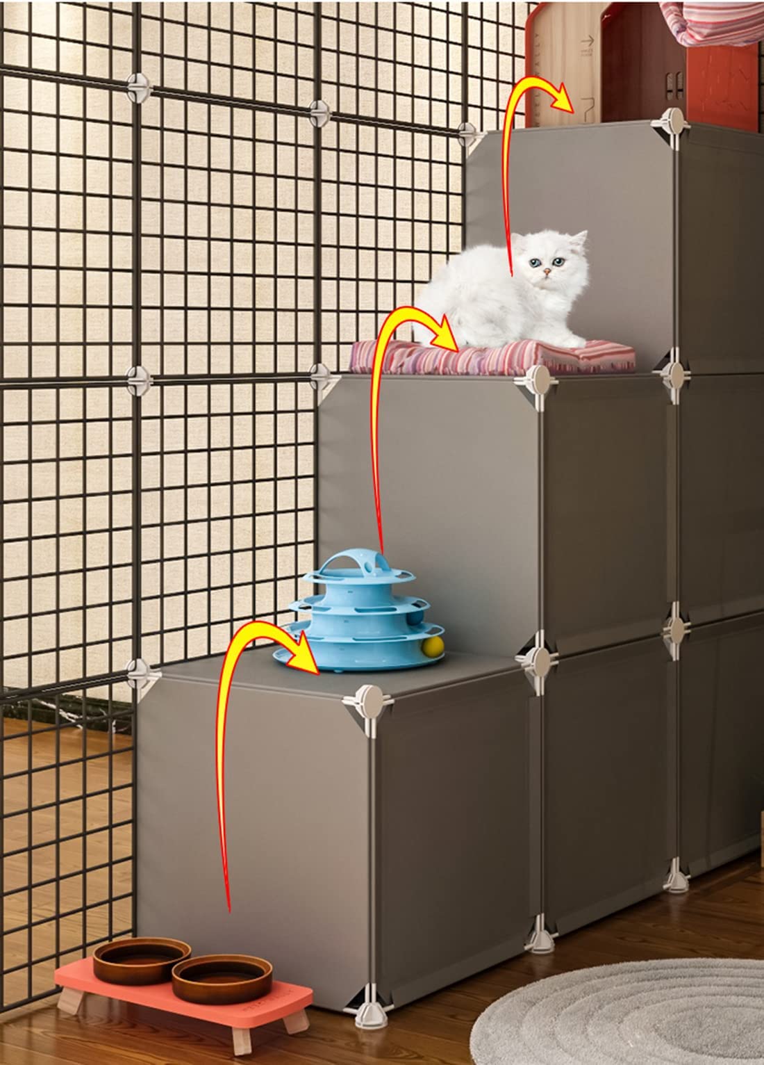 大型ケージ スチール製 ペットハウス キャスター付 109×71×111 【公式