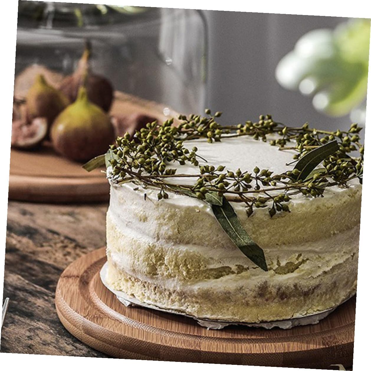 GARVALON Cake Display Dome with Tray Large Glass Food Cover Dustproof Cake Protector for Desserts and Pastries for Kitchen and Party Use