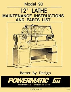 POWERMATIC Newer Model 90 12" Wood Lathe Operating & Parts Manual '92