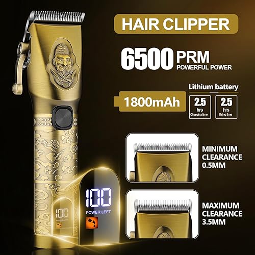 Miniatura 3 de RESUXI Professional Hair Clippers for Men T-Blade Trimmer Electric Shavers Razor Set,Cordless Beard Trimmer for Men Barber Clippers for Hair Cutting