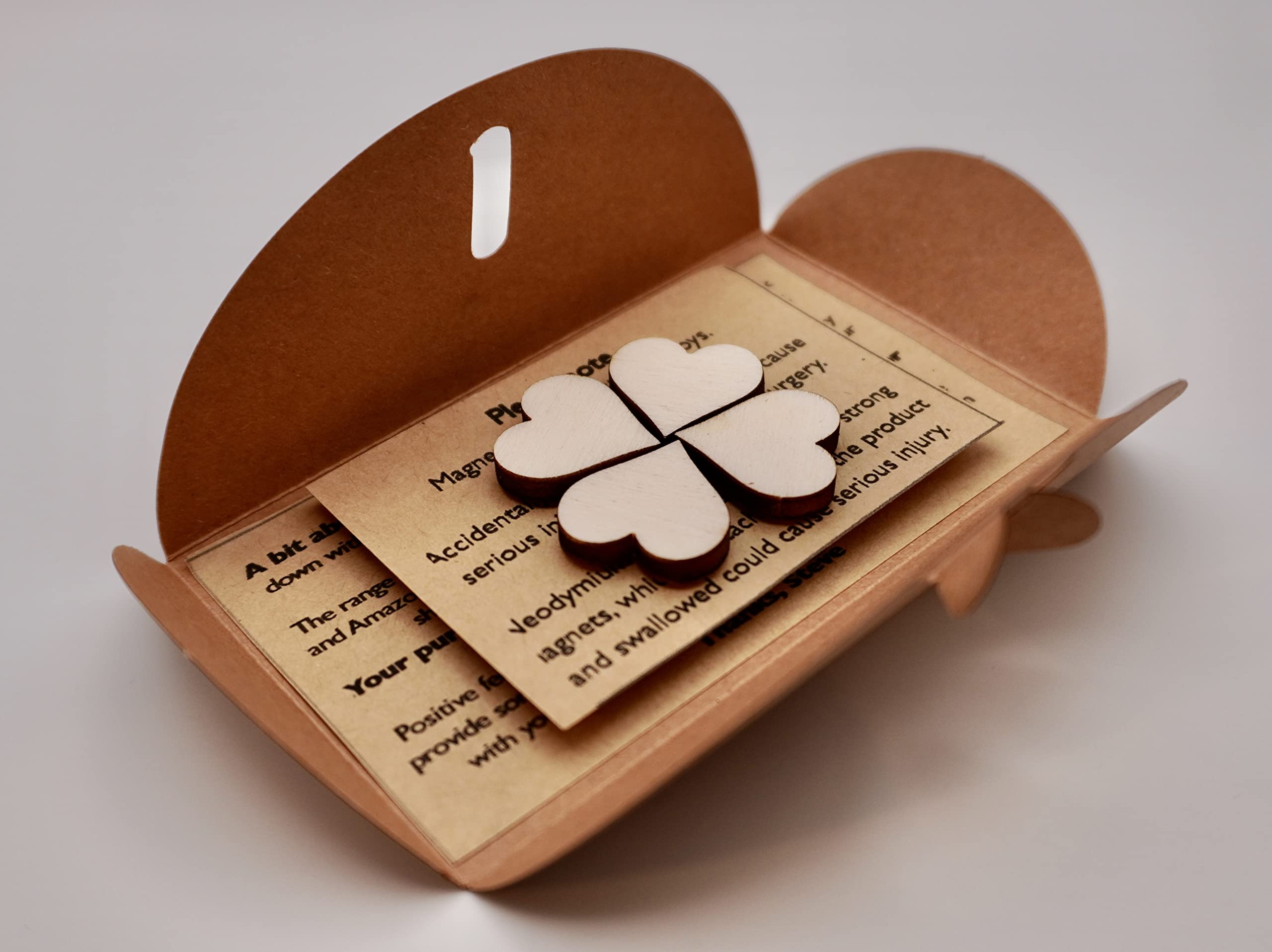 8 Pcs Mini Wooden Love Heart Fridge Magnets, 20mm x 20mm - Image 3