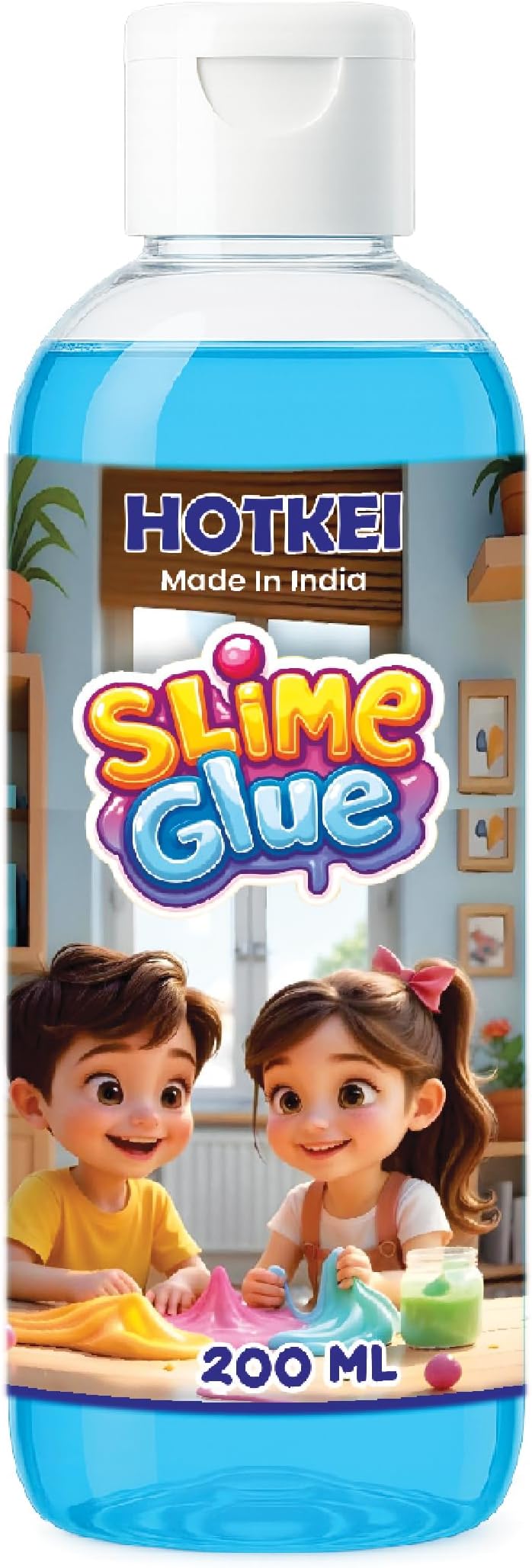 HOTKEI 200 ml Blue Glue DIY Magic Jelly Putty Toy for Making Slime Maker kit Set Liquid Gel Games Birthday Gift Toys for Boys Girls Kids for Making Slime at Home 3 to 10 Years