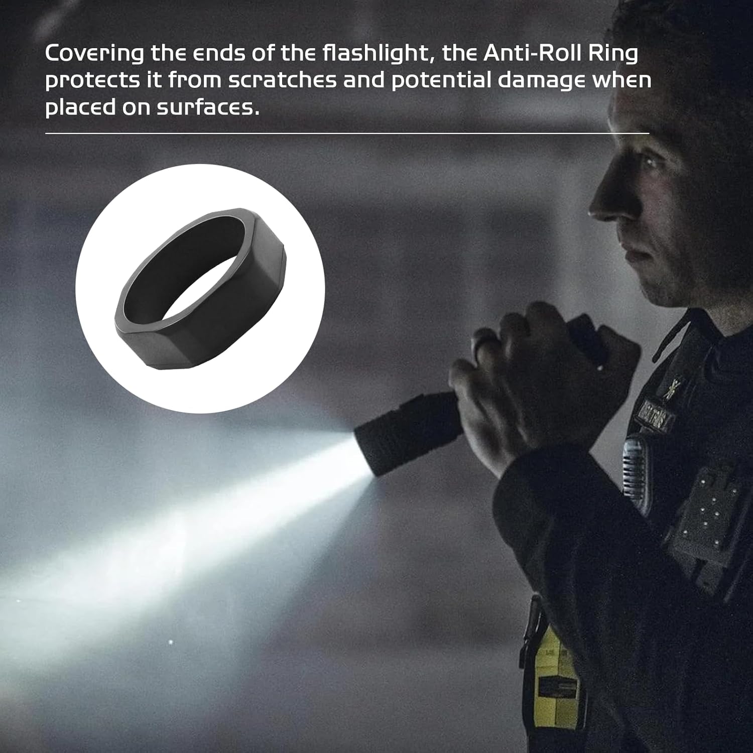 Silica Gel Anti Roll Ring Replacement for Streamlight Stinger Flashlight - 75702 Flashlight Accessories Fit Any 40mm Lens Light