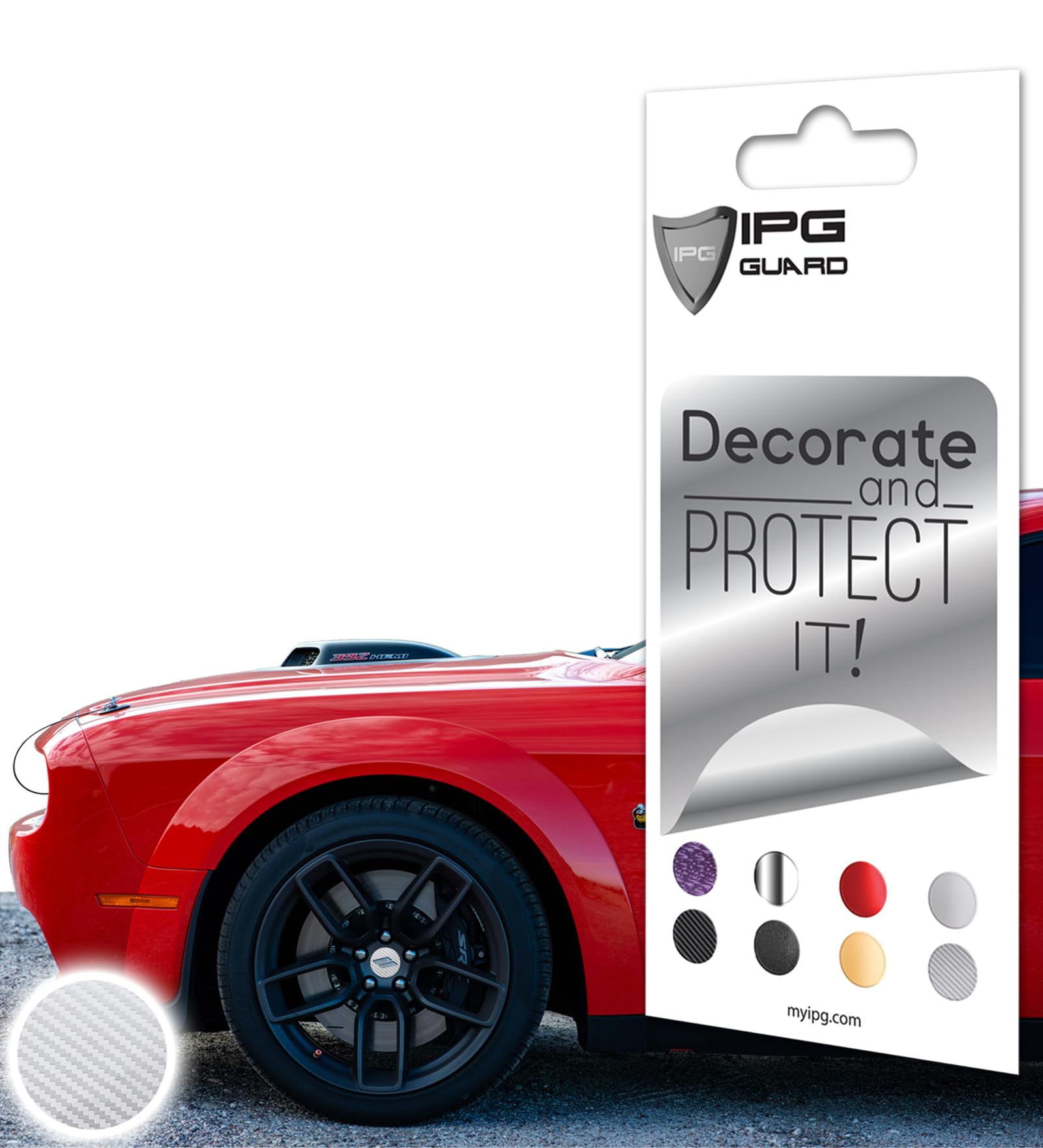 IPG Compatible for Dodge Charger Challenger Durango Wheel Center Cap Decal Sticker Wrap Kit Personalize Your Vehicle (Outer Logo, Silver Carbon Fiber)