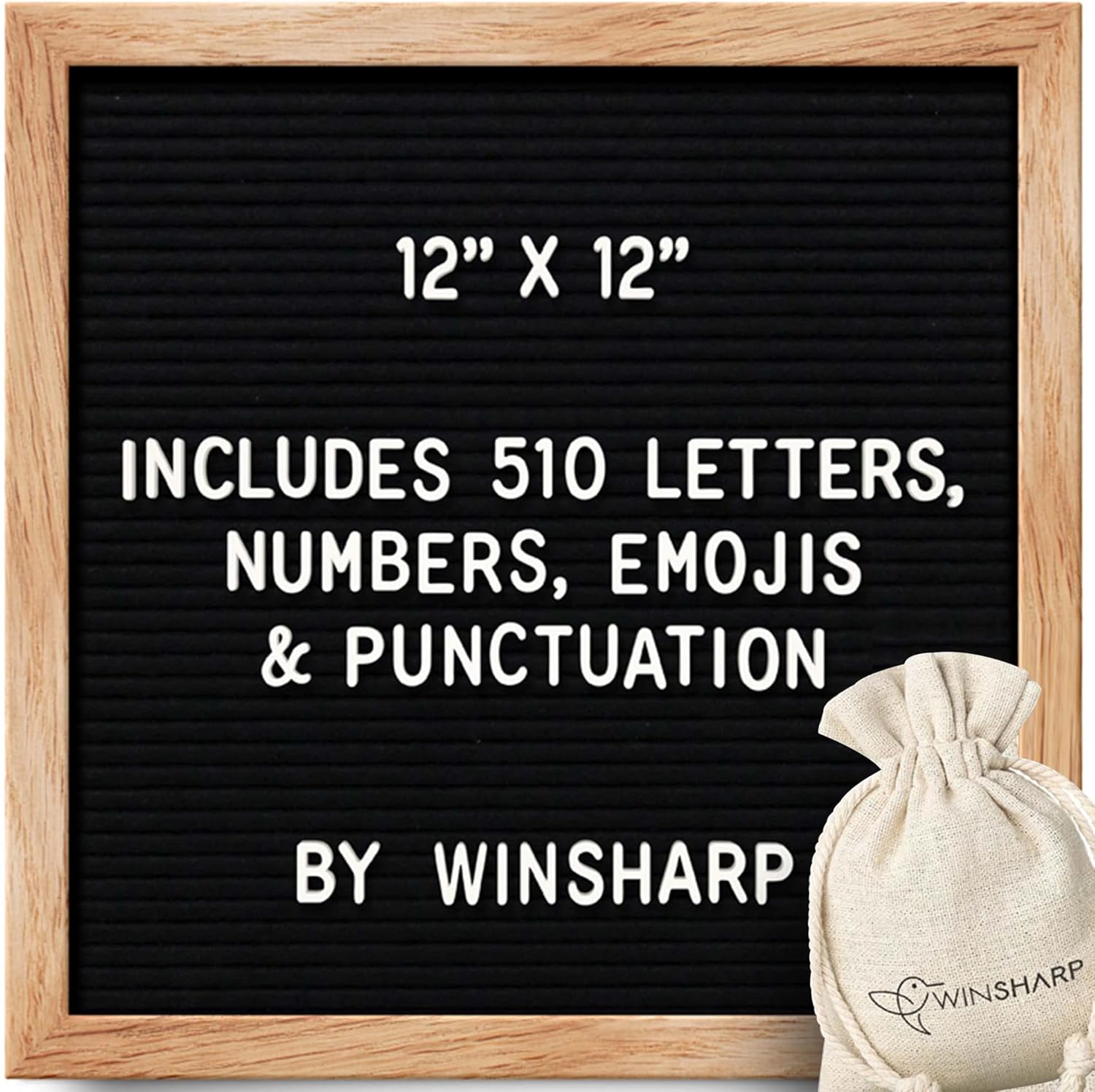 Changeable Felt Letter Board Sign + Eisel Stand + Letters, Numbers