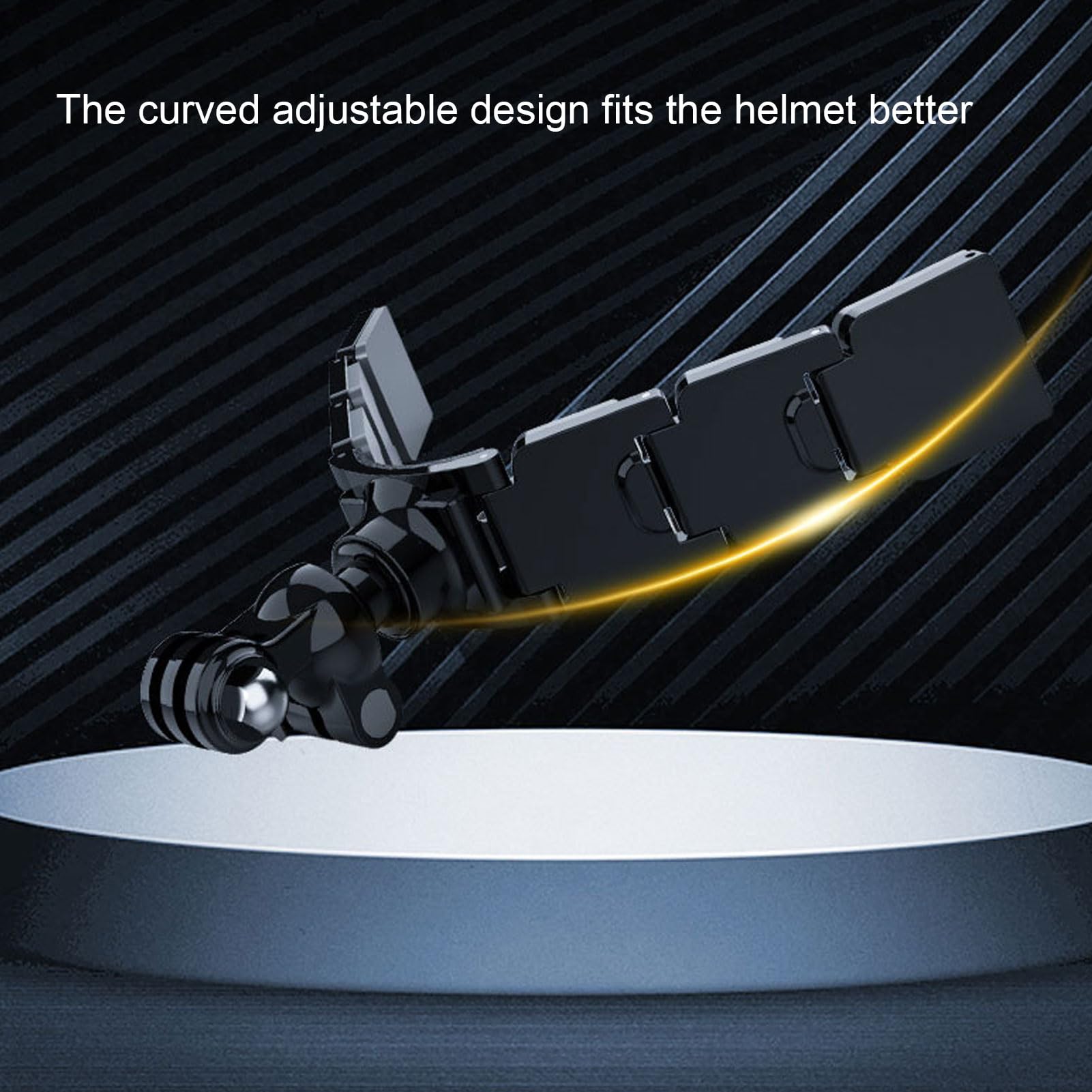 Akozon Soporte para Barbilla para Casco de Motocicleta, para Cámara de Acción, 3 Secciones, Adhesivo de Doble Cara Desmontable, Rotación de 360 ​​Grados, Soporte para Montaje en