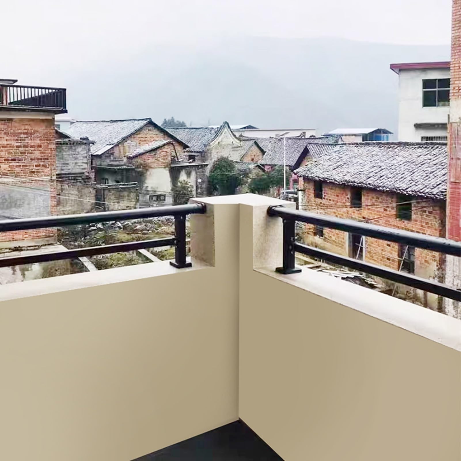 Ringhiera per Balcone Parapetto Terrazze Scale Esterne/Interne con Barre Trasversali Corrimano in Acciaio Zincato per Tetto Recinzione del Corridoio Impermeabile e Antiruggine(H 30 cm/11.8 in,L 120 cm