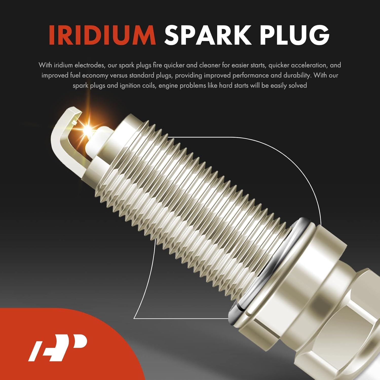 A-Premium (Red) Set of 8 Ignition Coil Pack and Iridium Spark Plugs Compatible with Nissan Sentra 2002 2003 2004 2005 2006 1.8L, Replace# 2244895F0A, 224488U715
