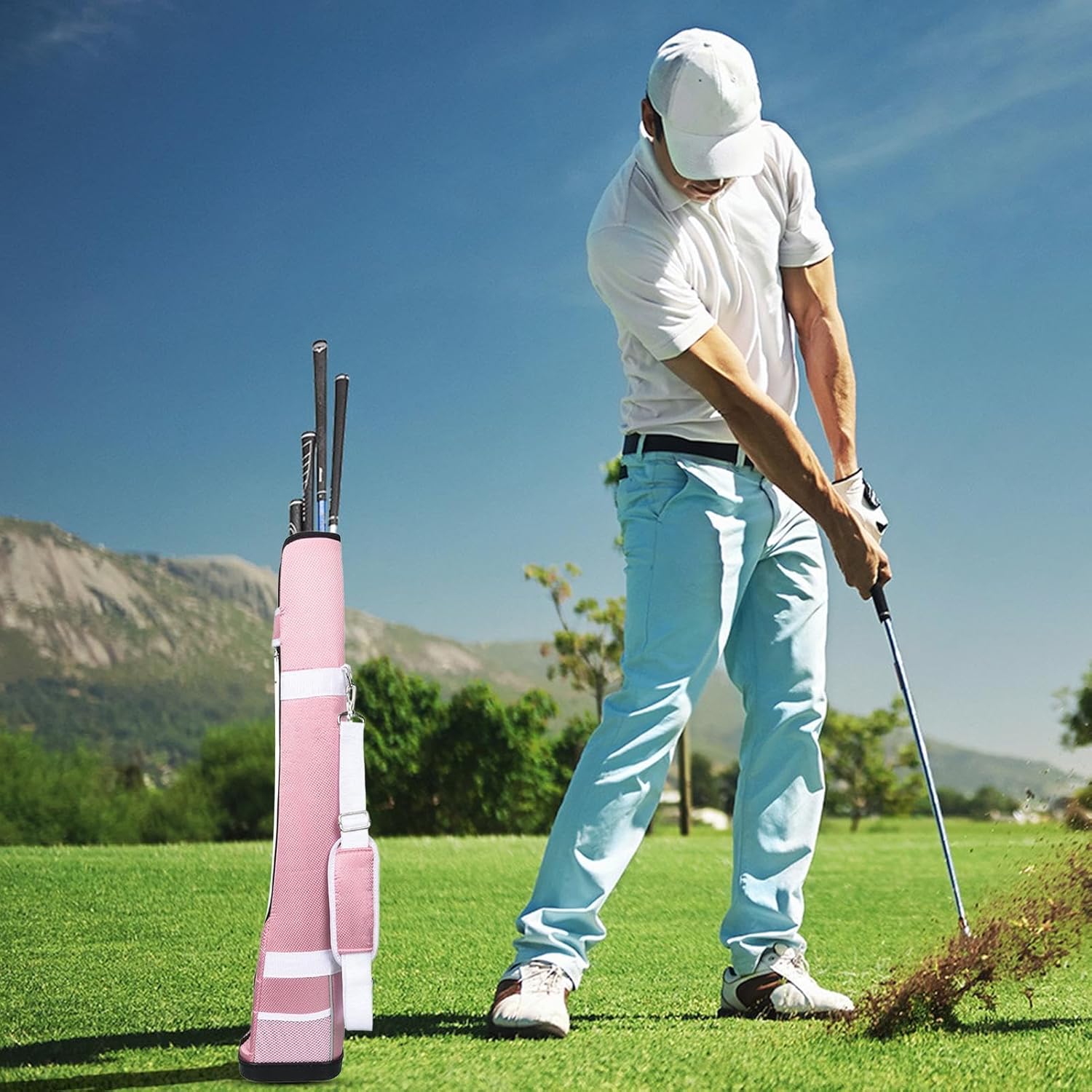 Kids Golf Bag - Travel Lightweight Golf Bag, Easy Carry Strap | Ultra Light Bracket Package, Multifunctional Training Case for Boys, Girls, and Children, Convenient Golf Transport Solution