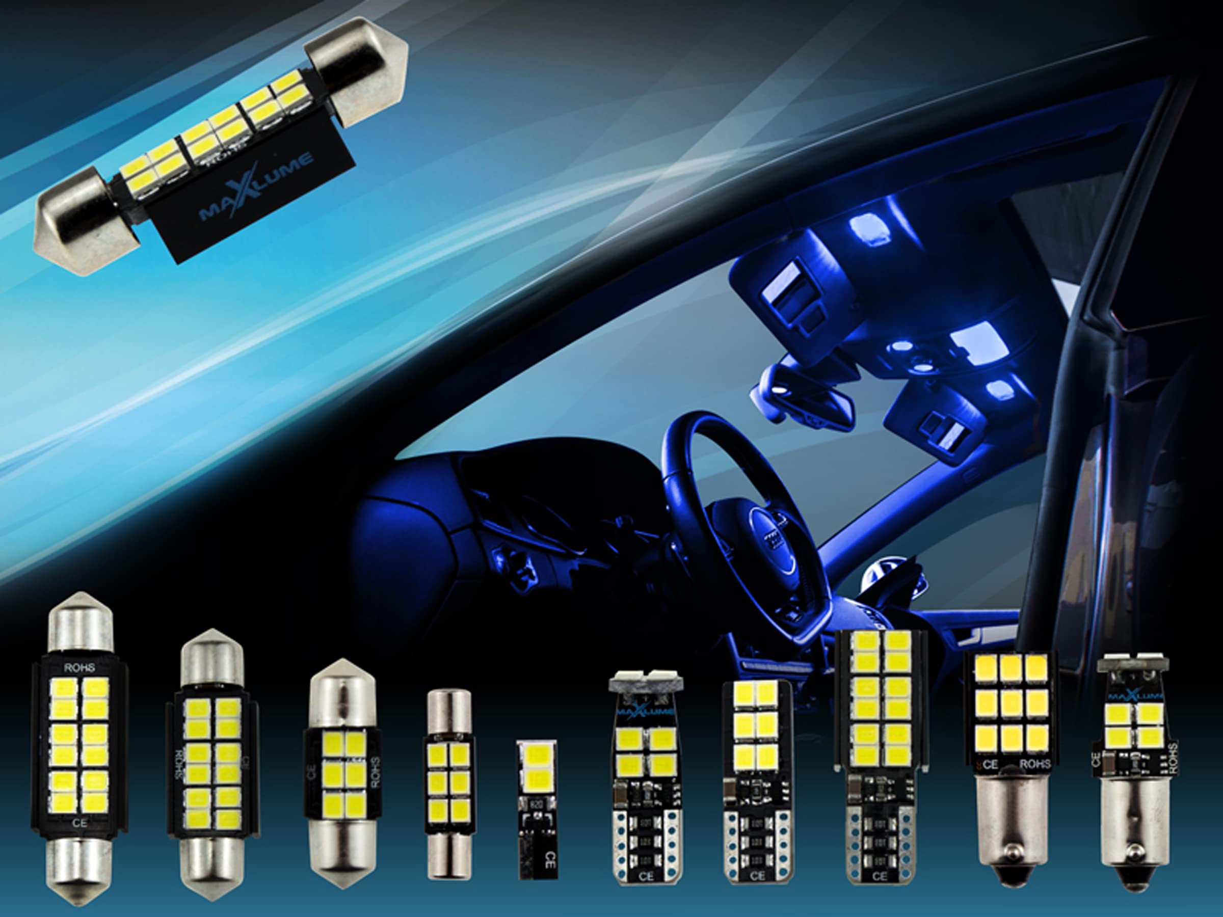 Set di illuminazione interna per auto Spider (916) blu illuminazione interna set completo