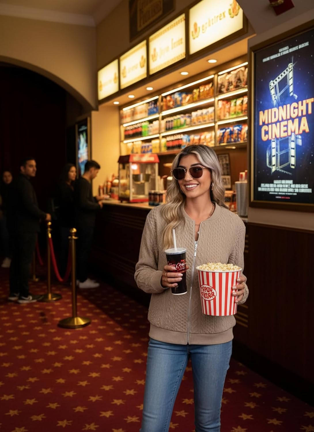 Women's Zip up Sweatshirt Jacket Stand Collar Hoodless Outerwear Casual Coat with Pockets - Image 3